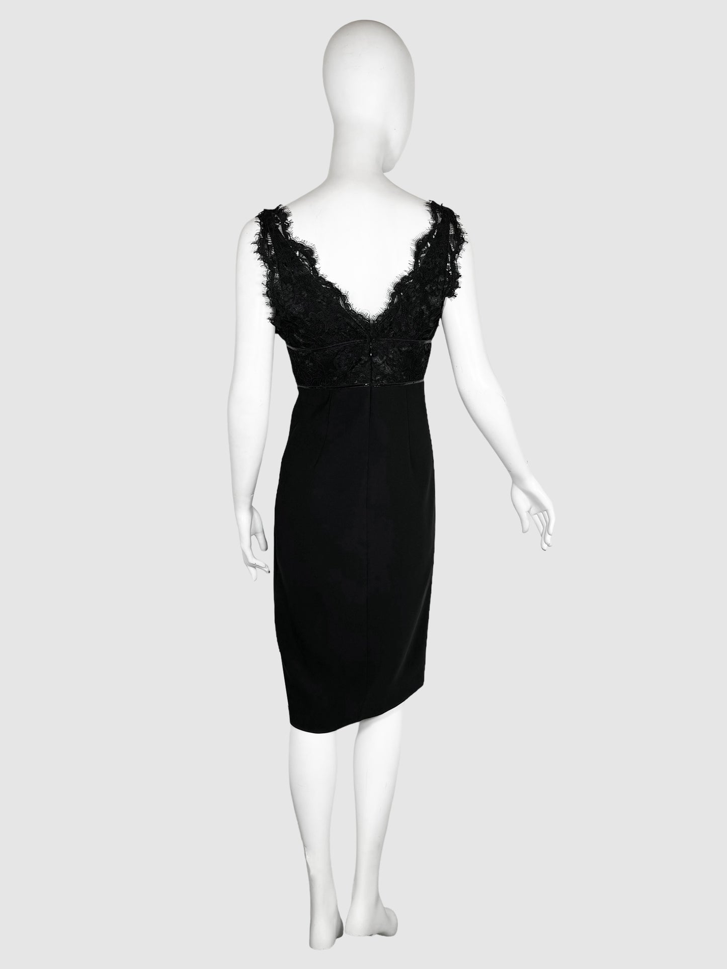 Silk and Lace V-Neck Dress - Size S