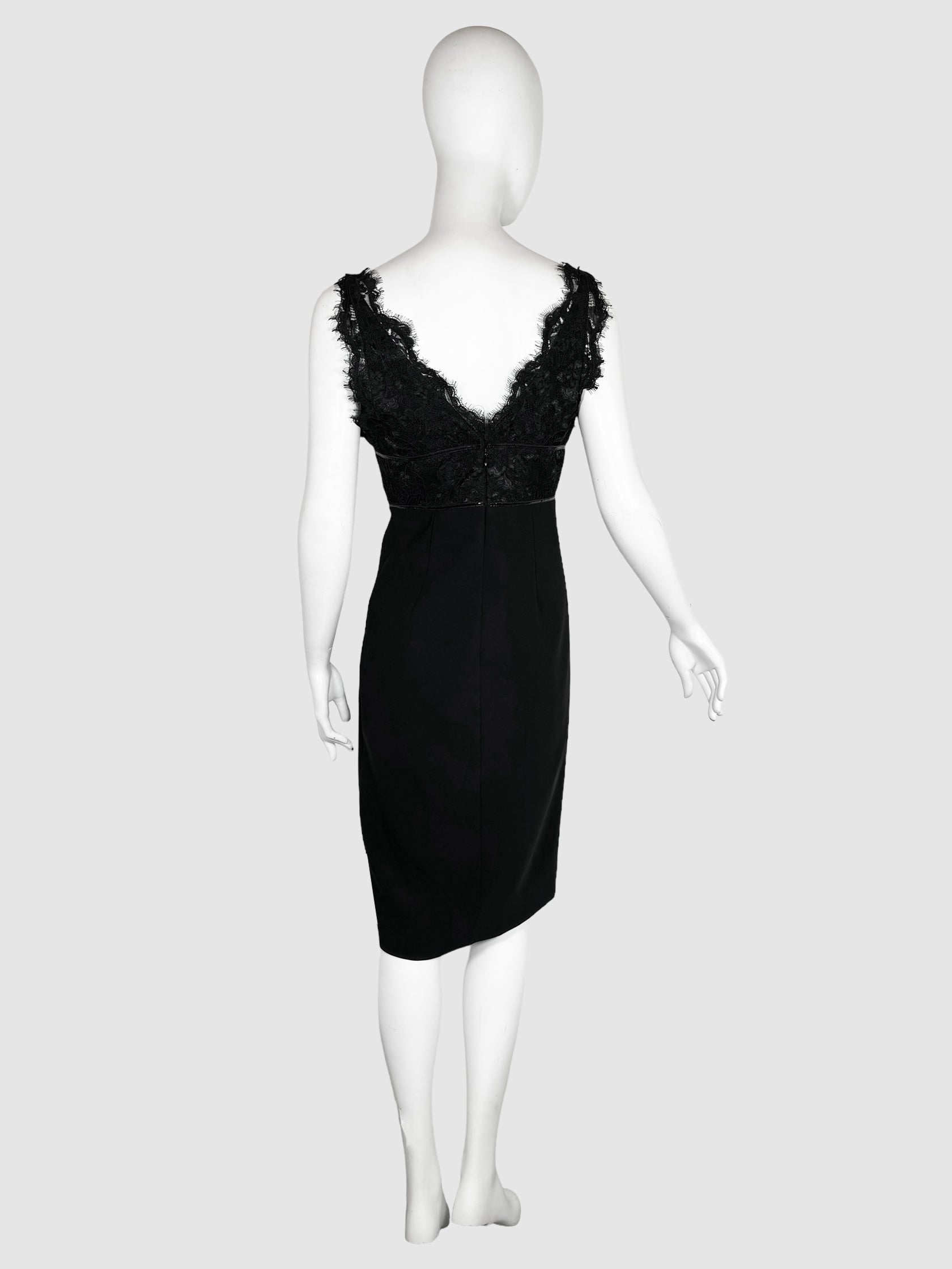 Silk and Lace V-Neck Dress - Size S