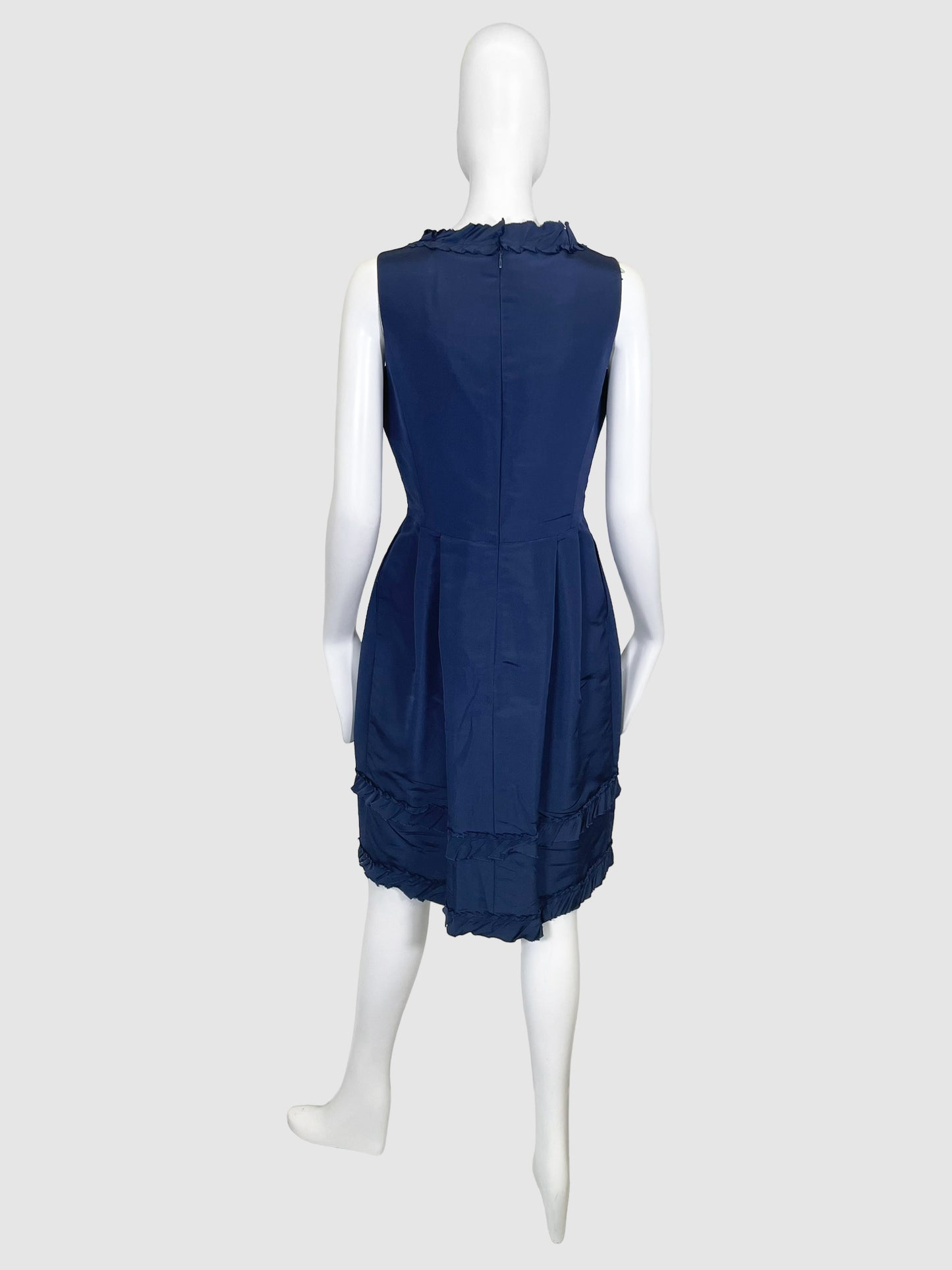 Oscar de la Renta Sleeveless Ruffle-Trim Dress - Size 10