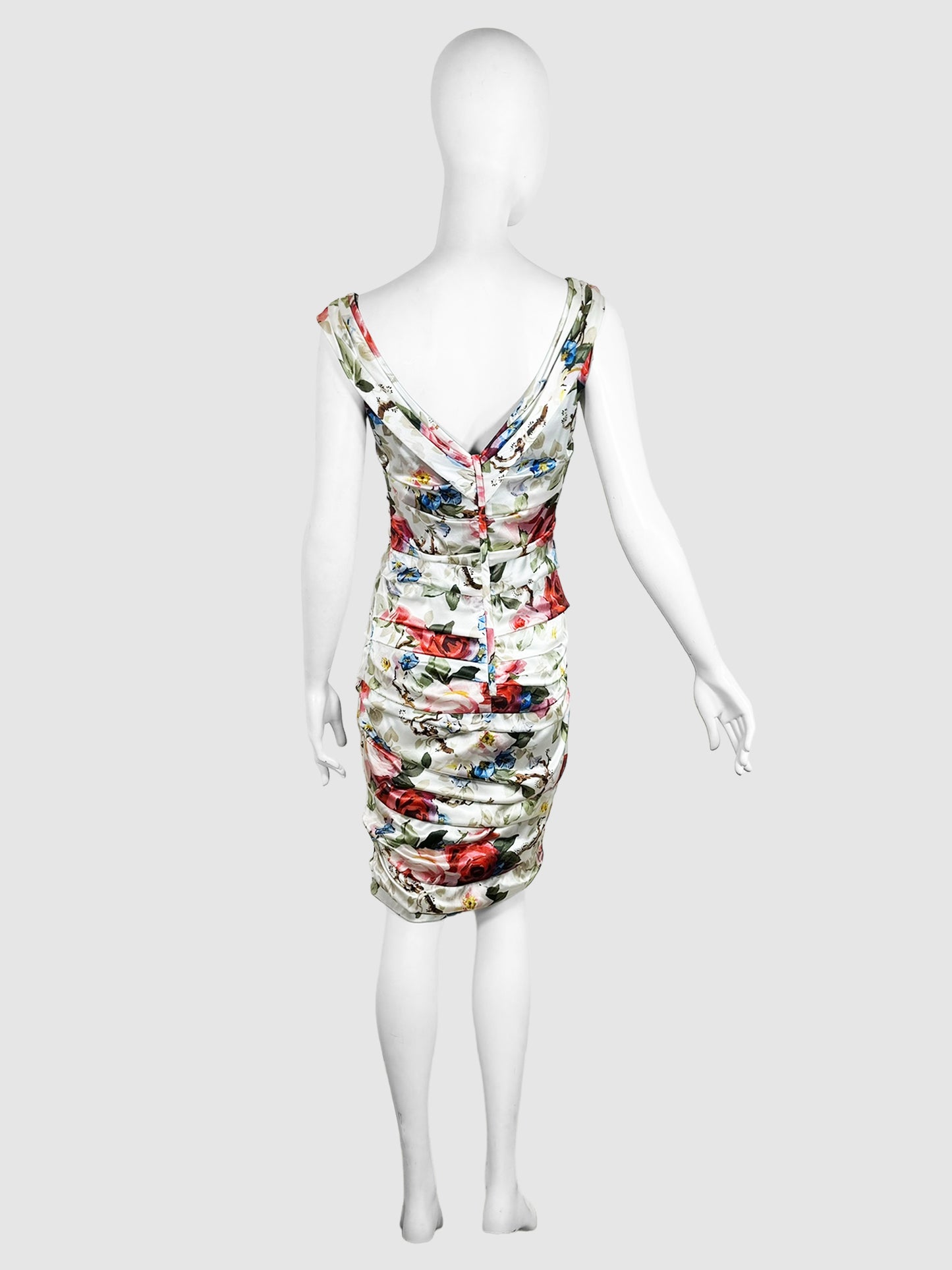 Floral Print Ruched Dress - Size 42