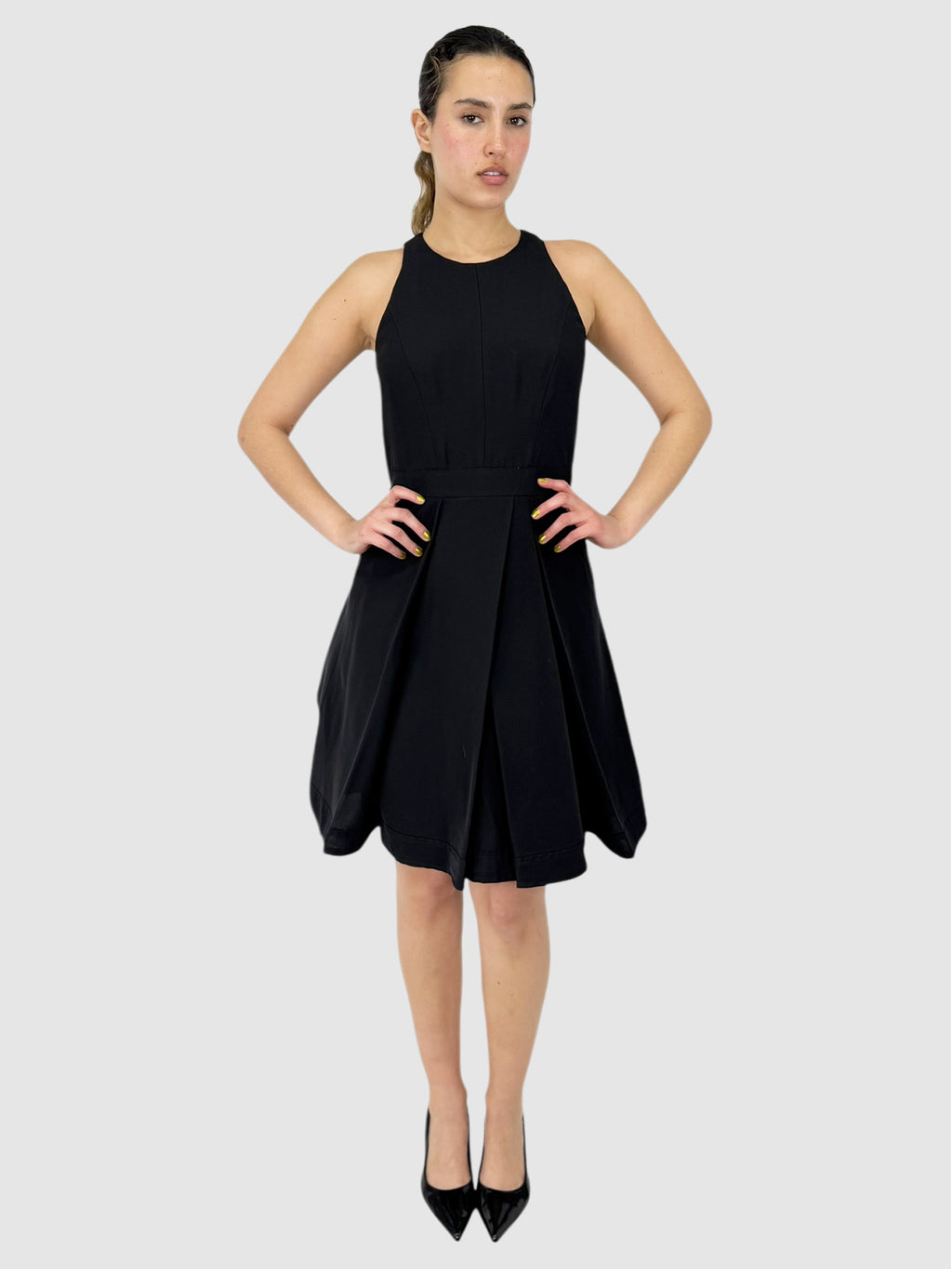 Pleat Detail Mini Dress