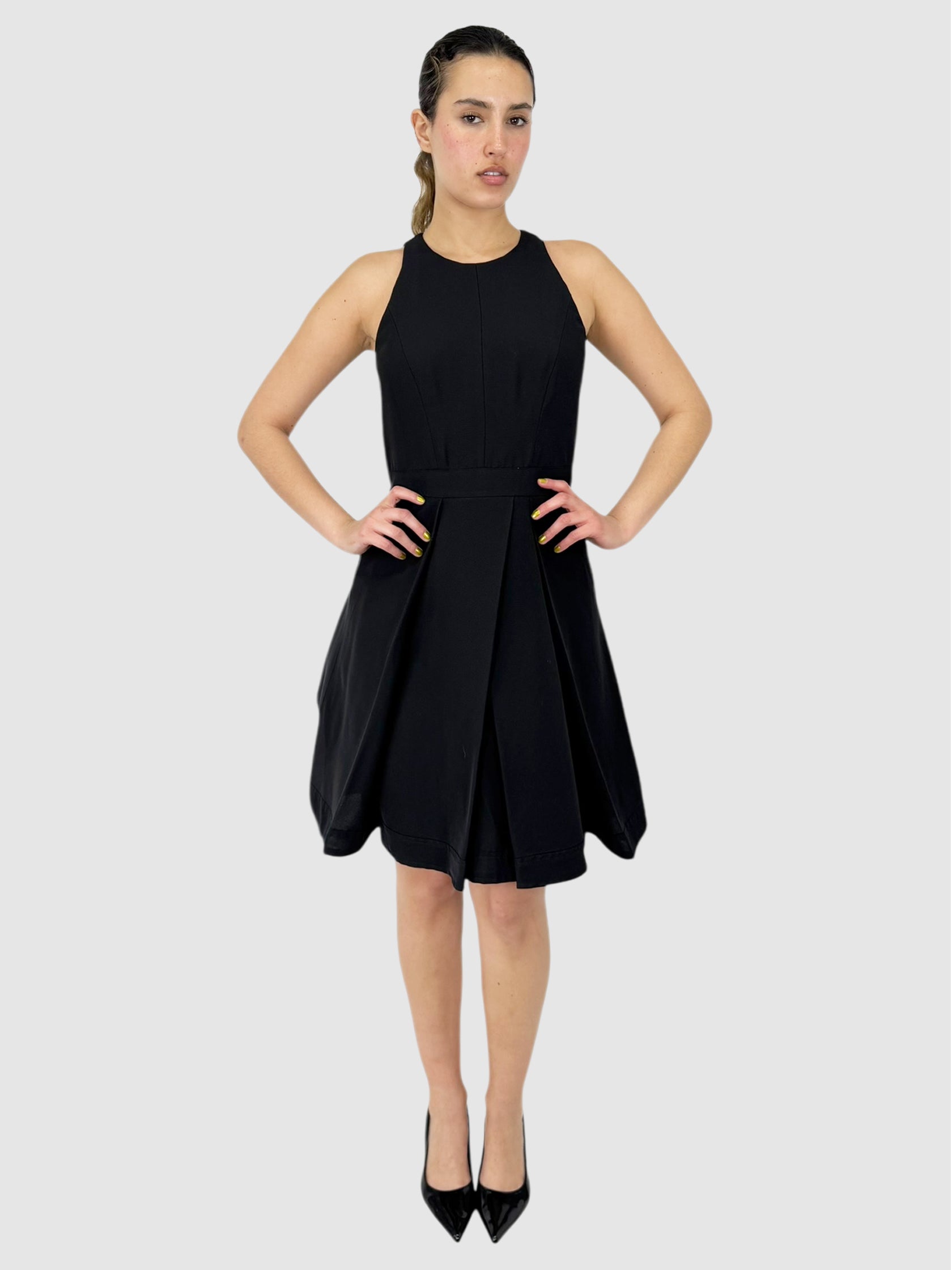 Pleat Detail Mini Dress