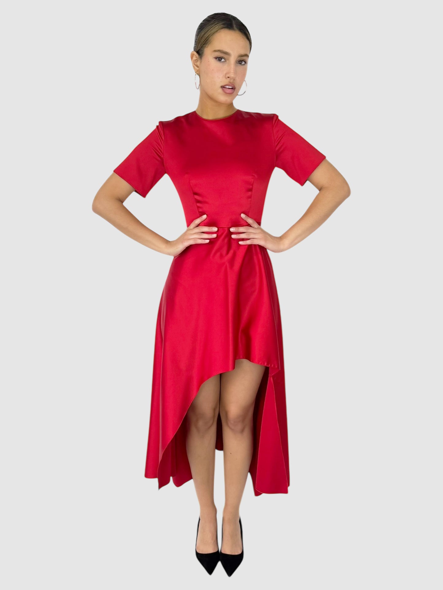 Satin High-Low Dress