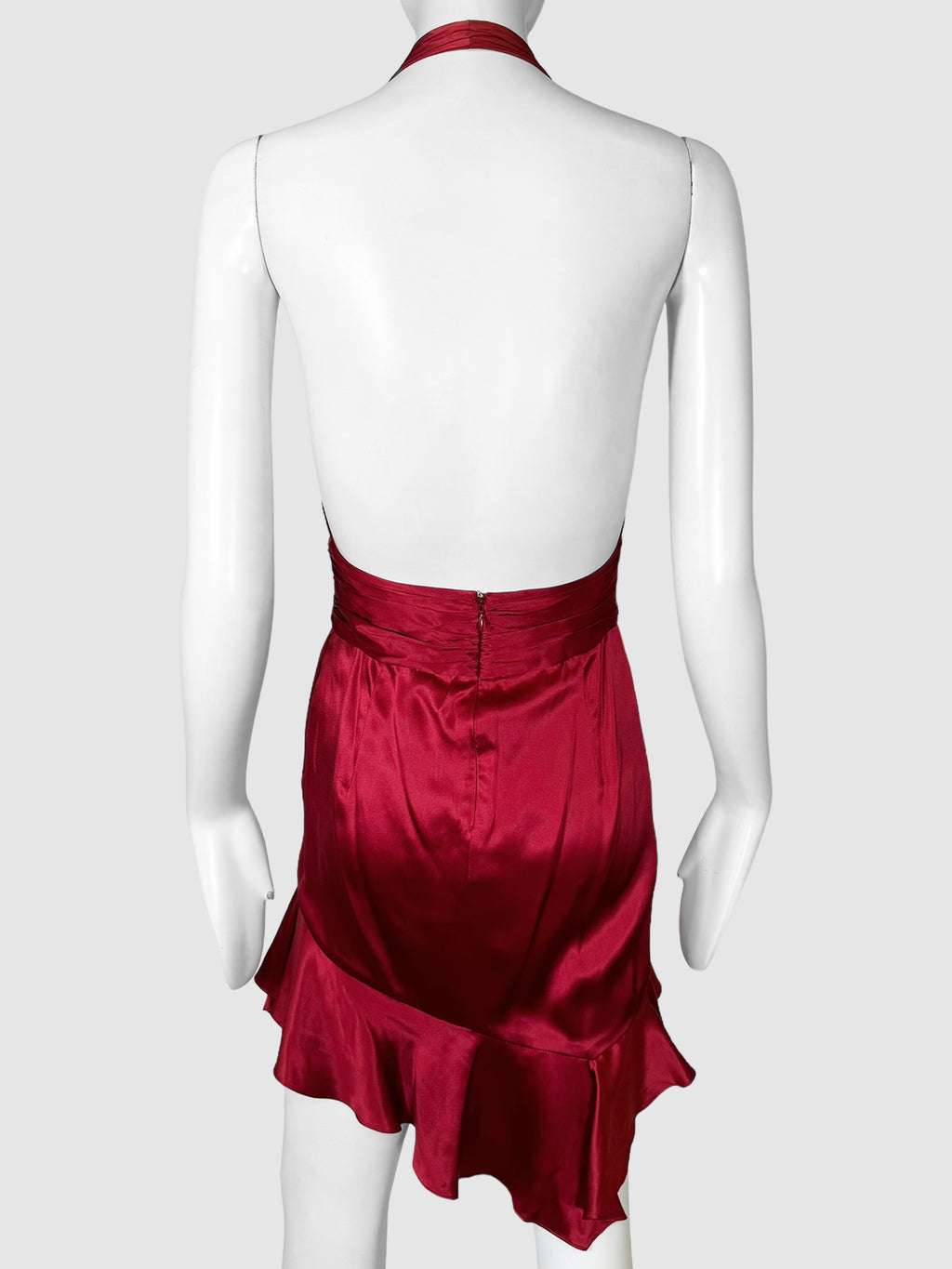 Silk Halter Neck Ruch Dress - Size 36