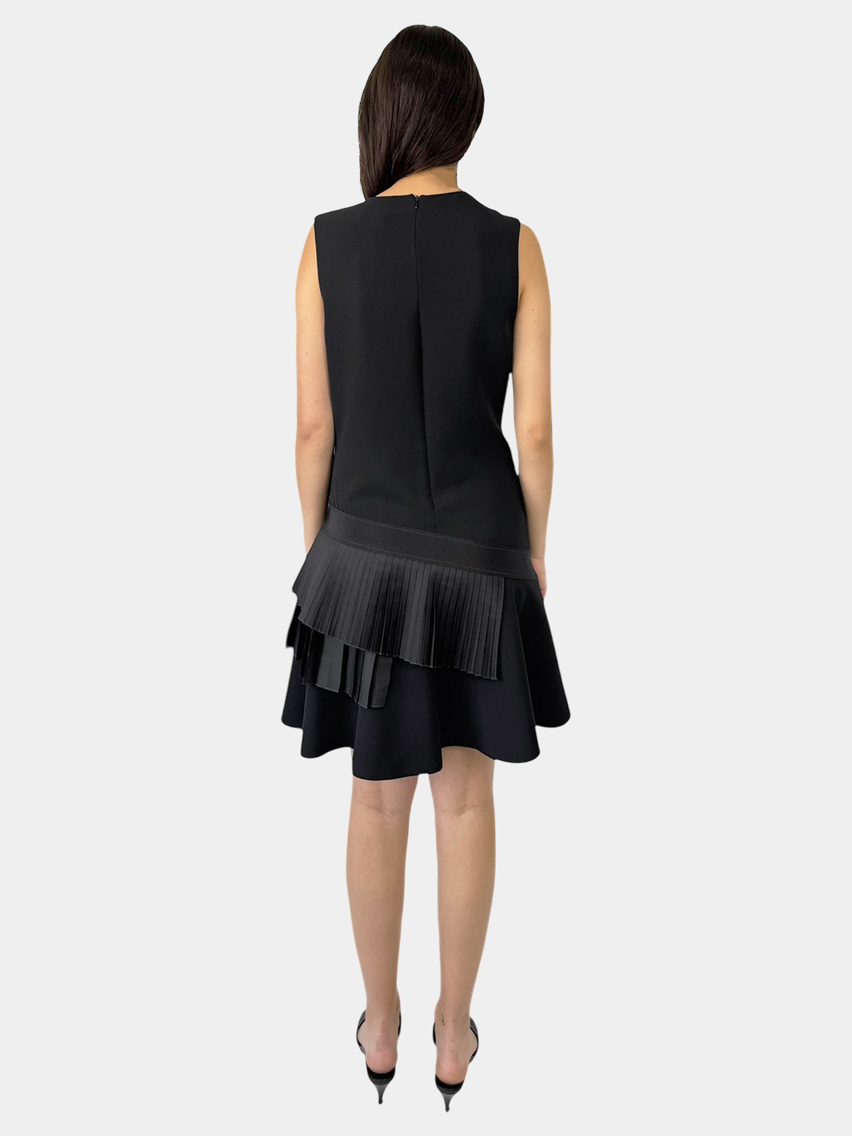 Asymmetric Pleated Mini Dress - Size 10