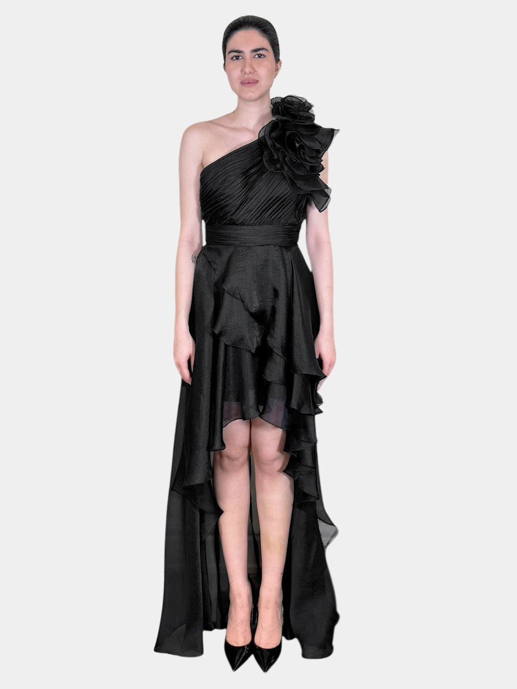 One-Shoulder Chiffon Dress