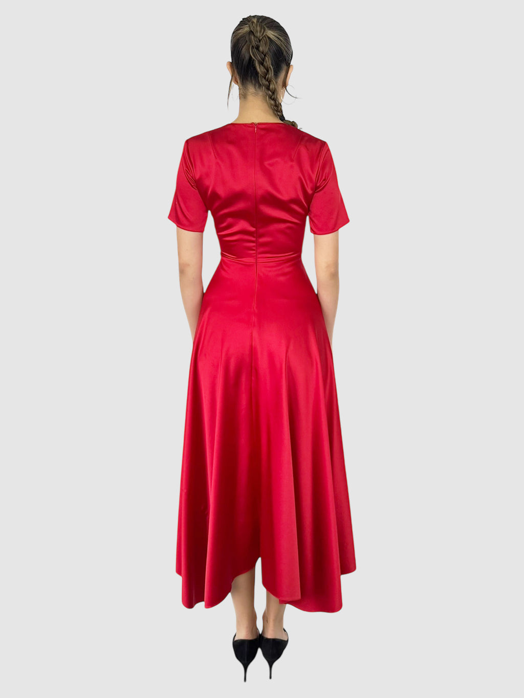 Satin High-Low Dress