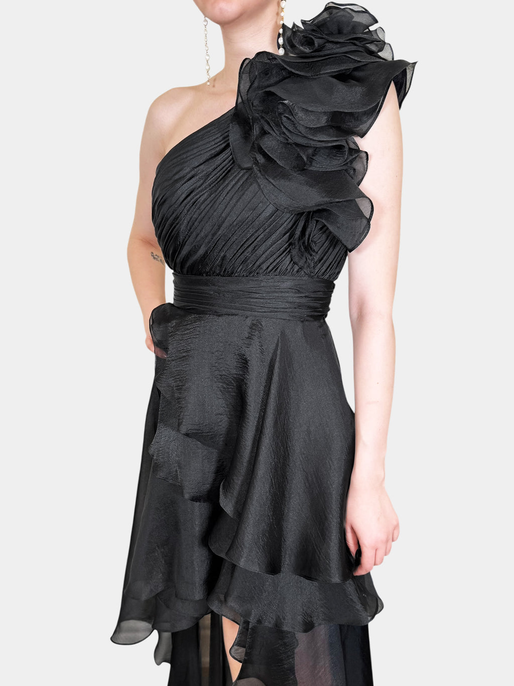 One-Shoulder Chiffon Dress