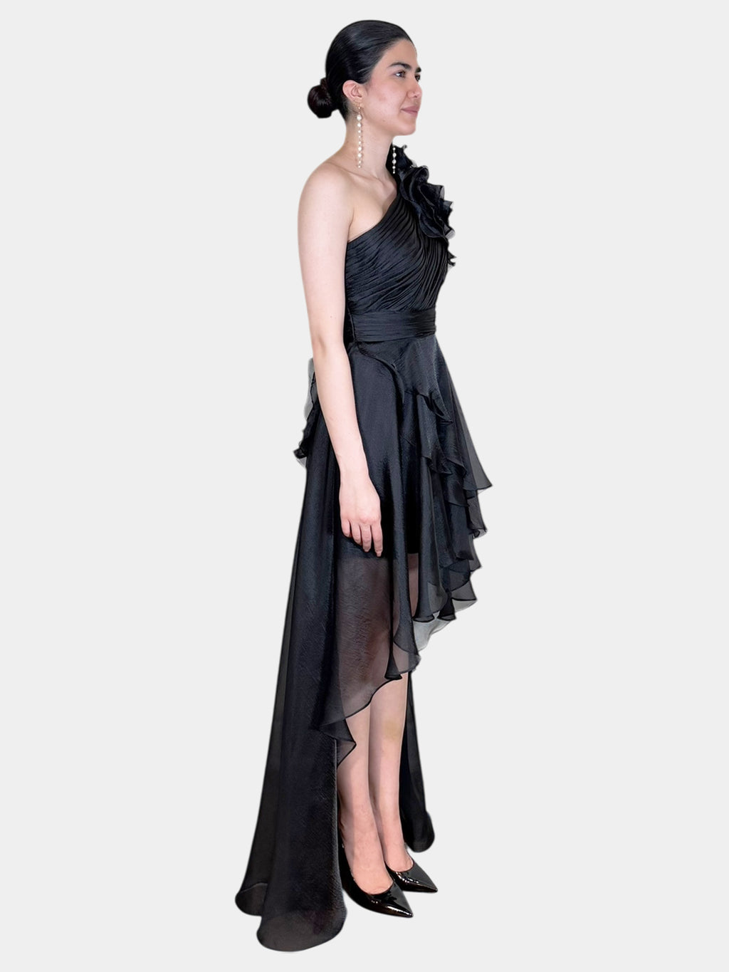 One-Shoulder Chiffon Dress