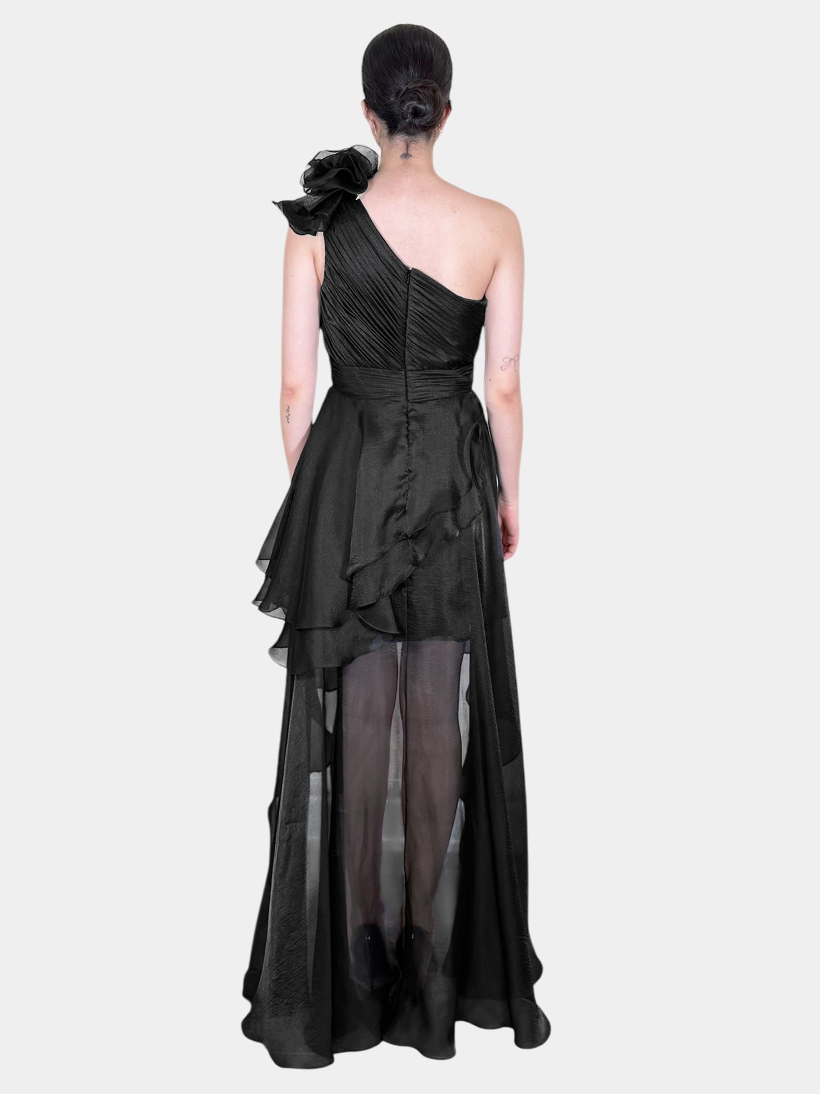 One-Shoulder Chiffon Dress