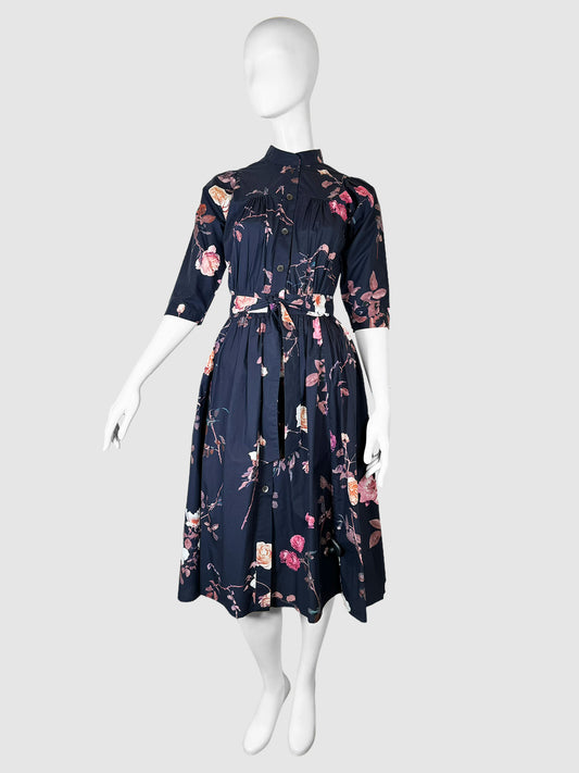 Floral Print Midi Dress - Size S