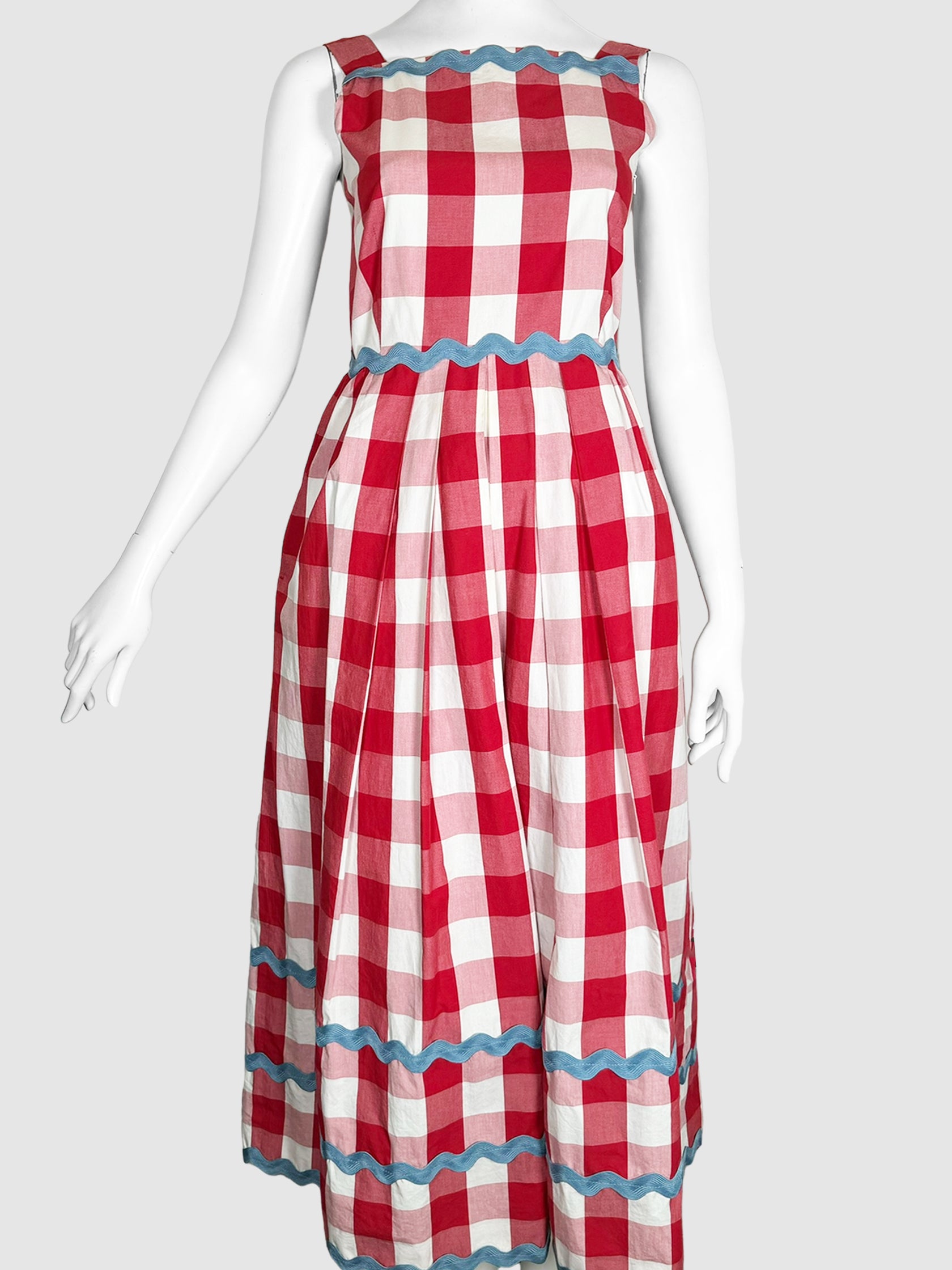 Plaid Print Maxi Dress - Size 4