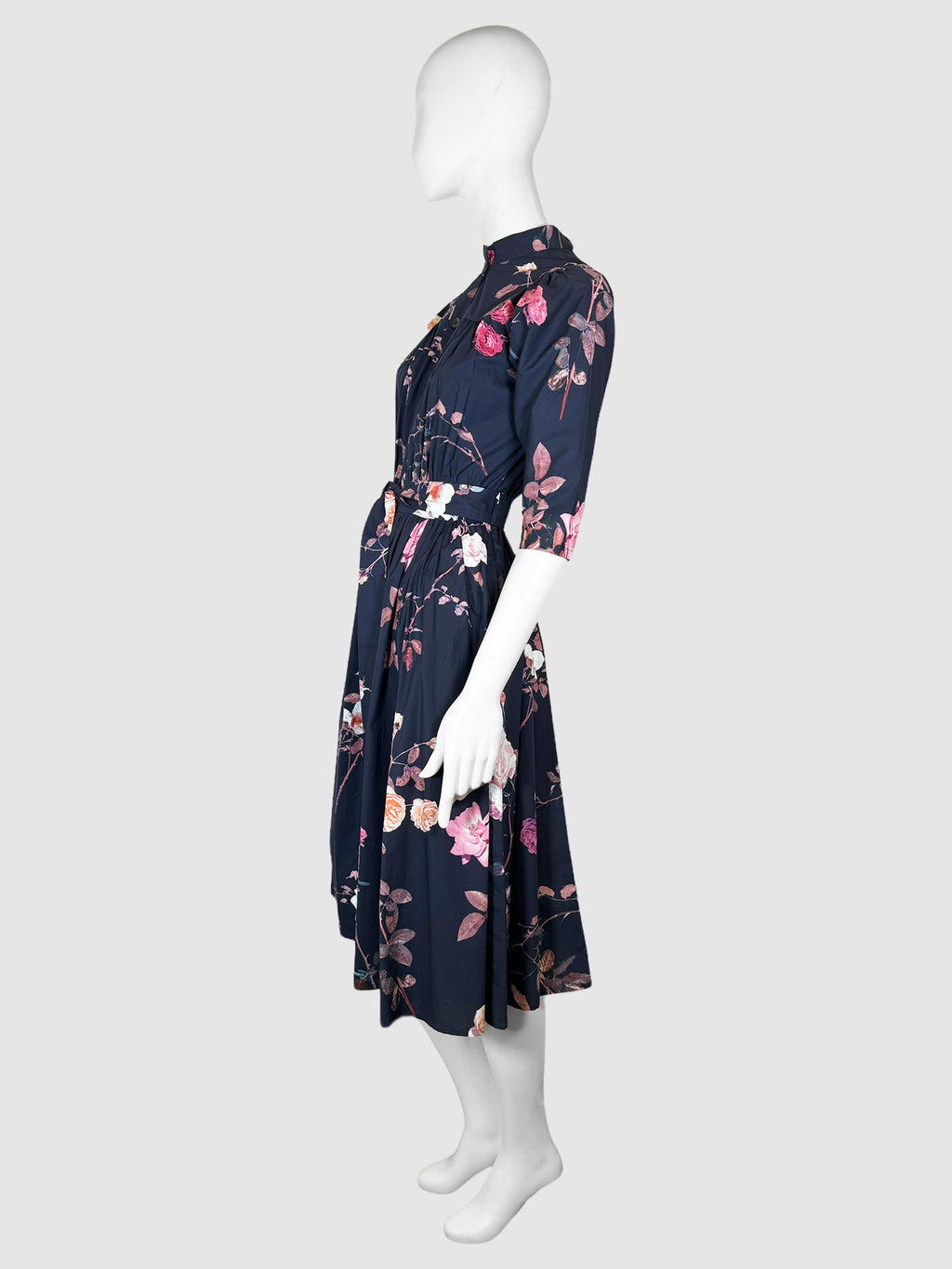 Floral Print Midi Dress - Size S