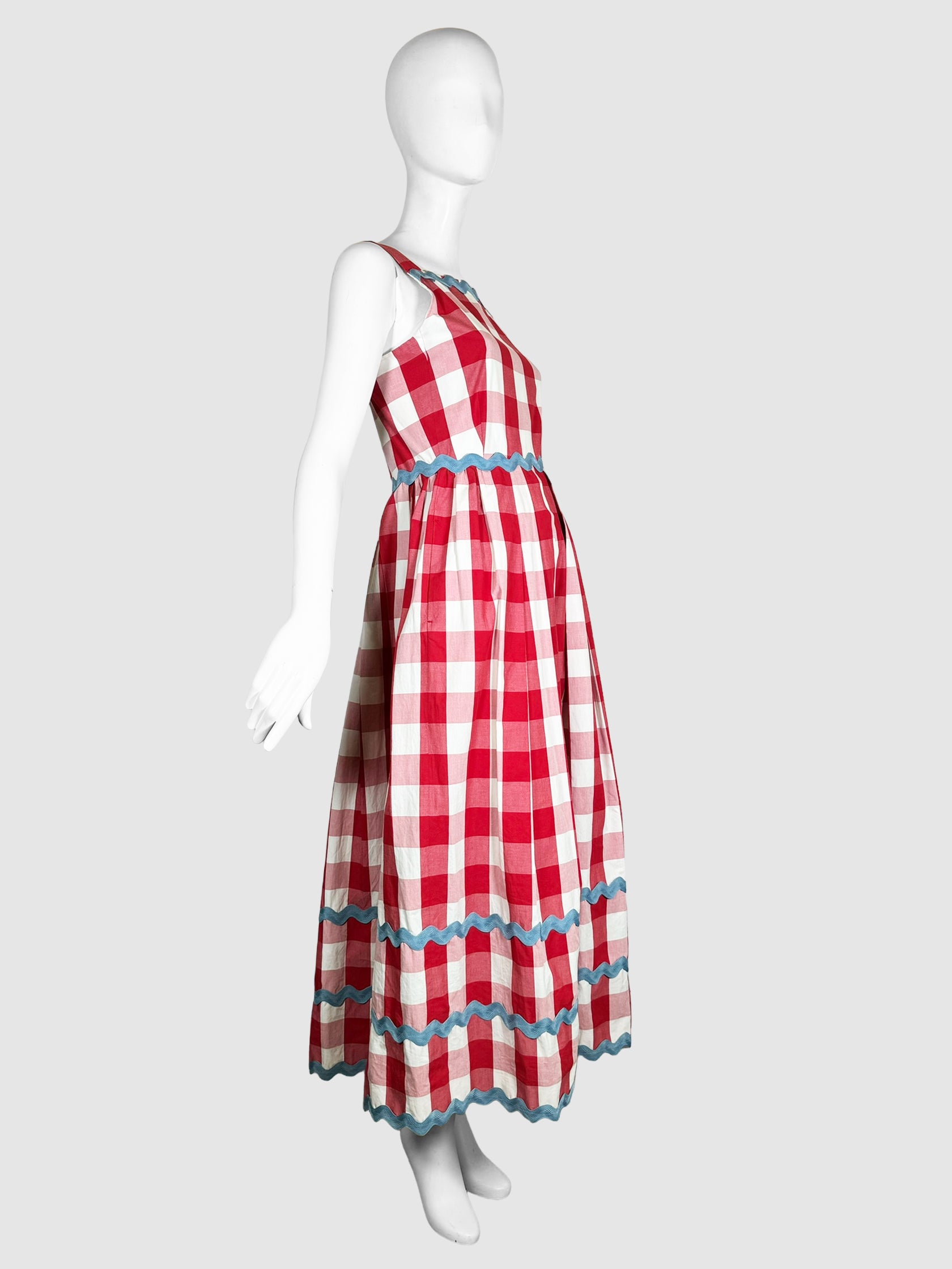 Plaid Print Maxi Dress - Size 4