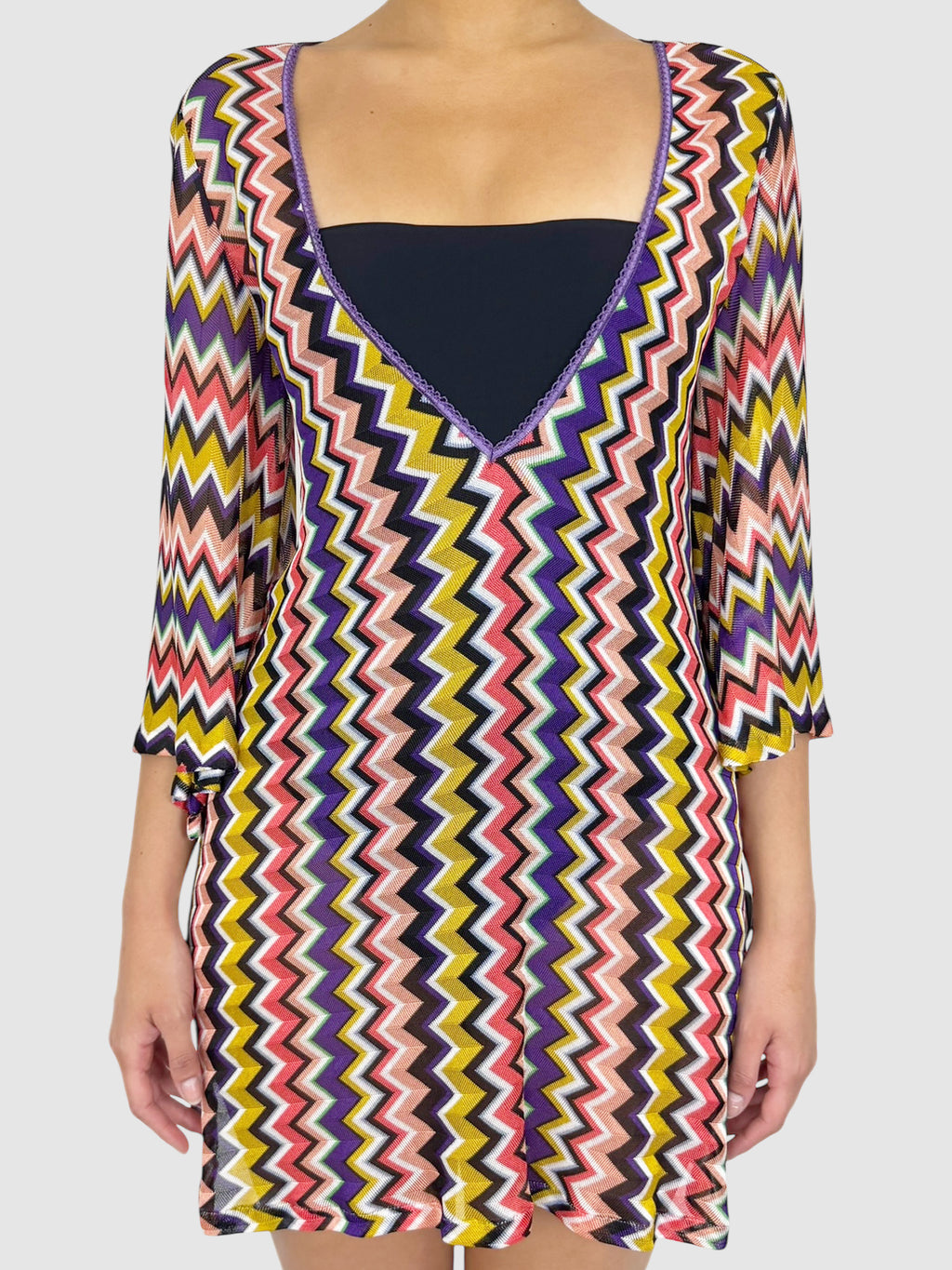 Sheer Chevron Dress
