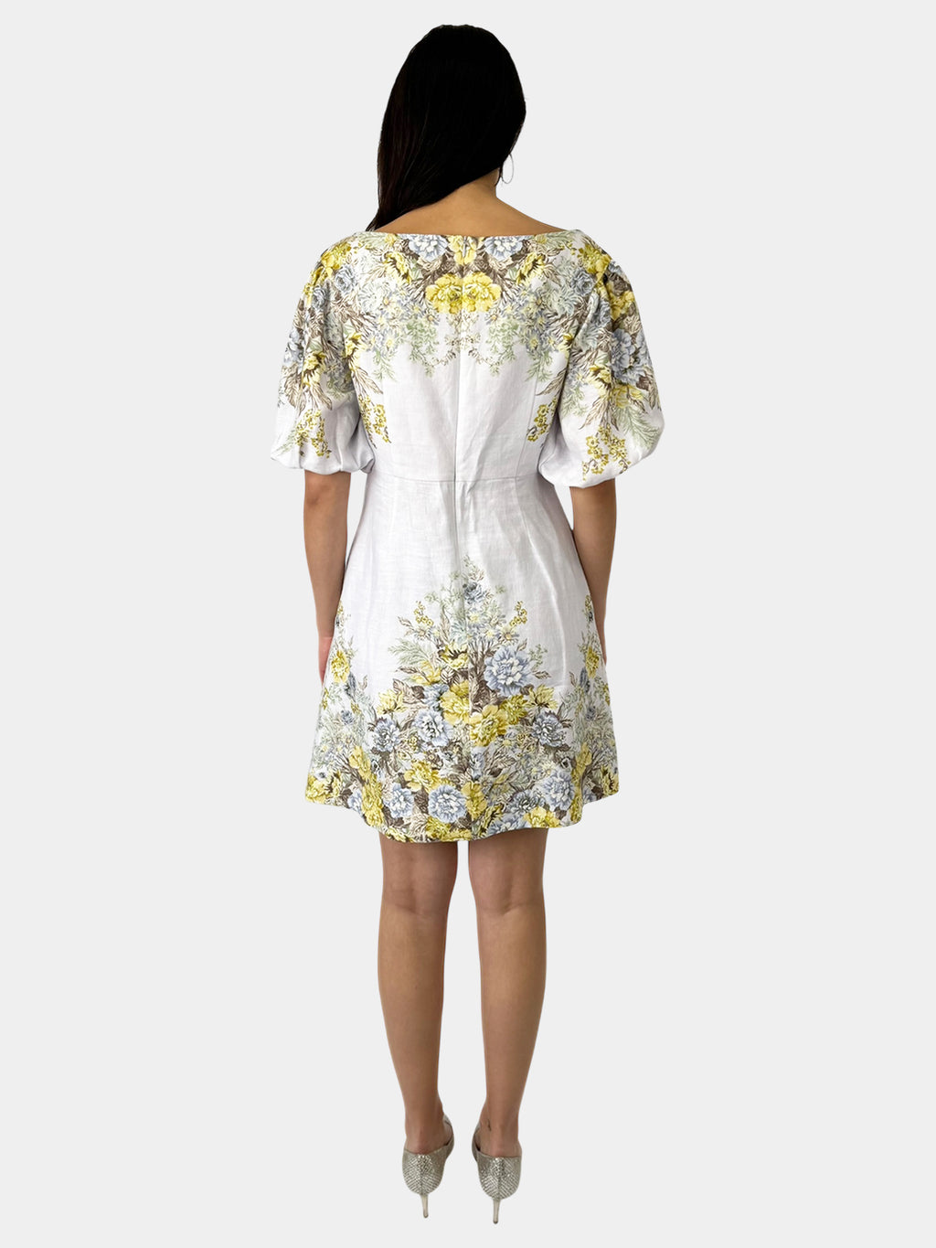 Linen Floral Mini Dress