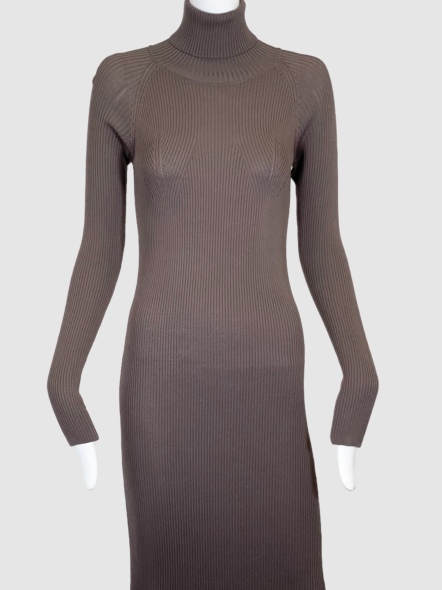 Birgitte Herskind Ribbed Mock Neck Open Back Dress - Size XS