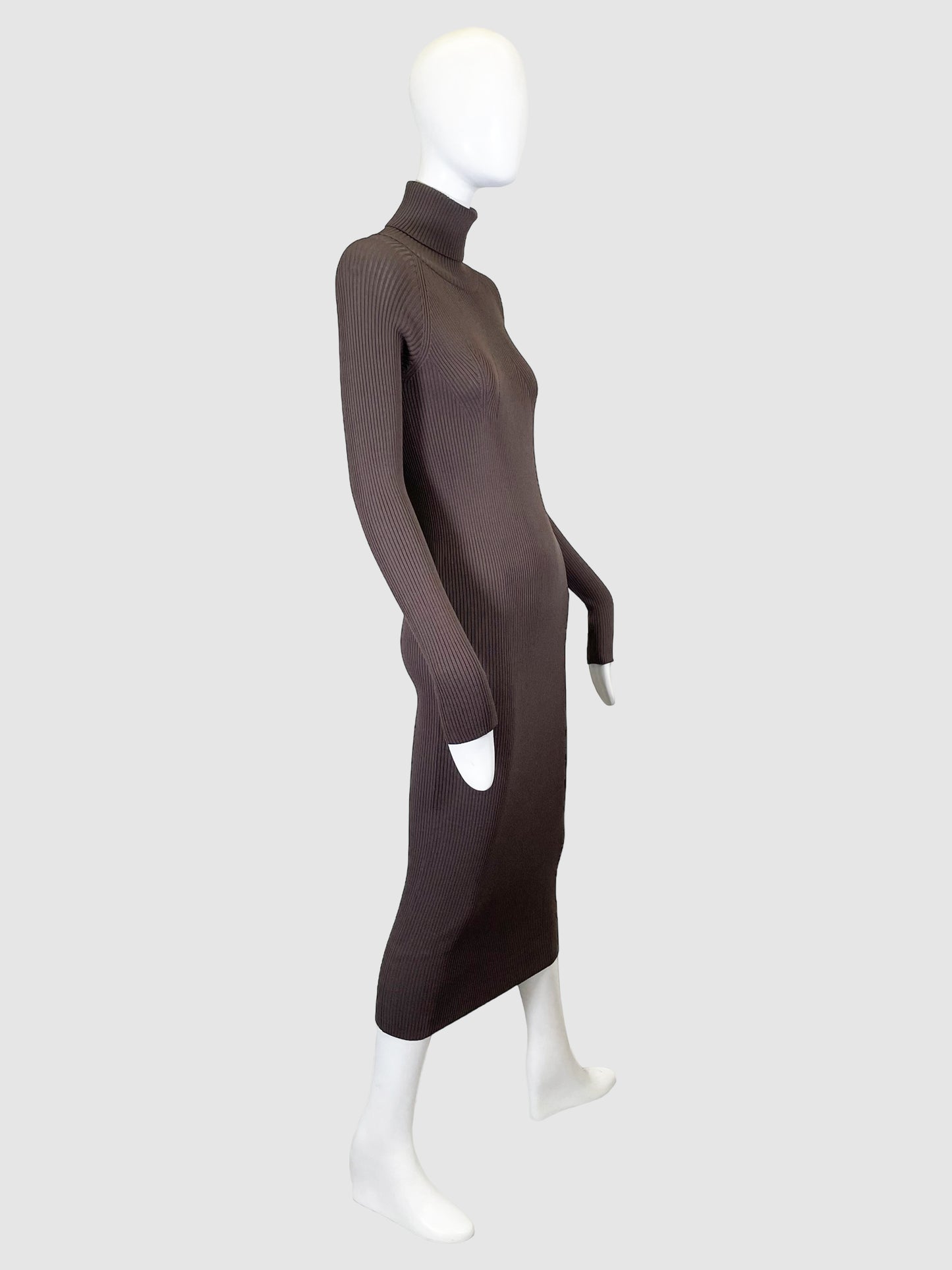 Birgitte Herskind Ribbed Mock Neck Open Back Dress - Size XS