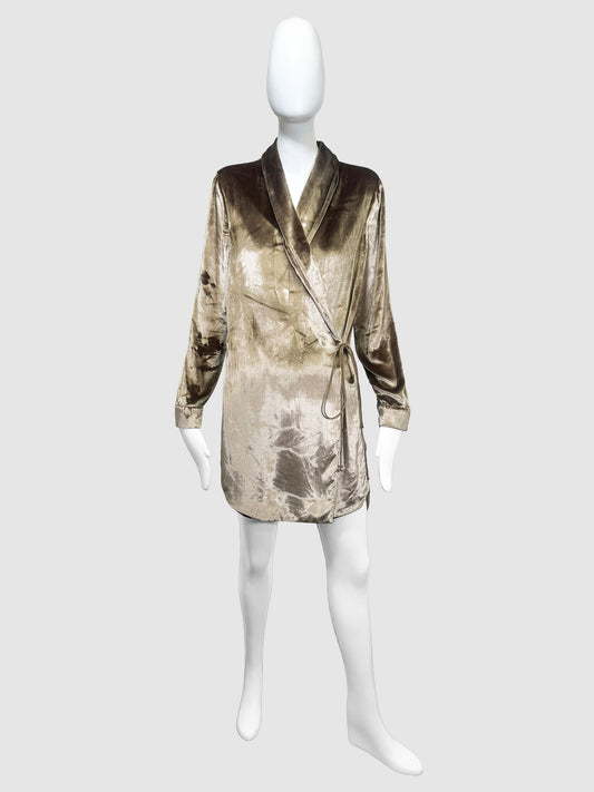 Michelle Mason Velvet Wrap Jacket - Size 6