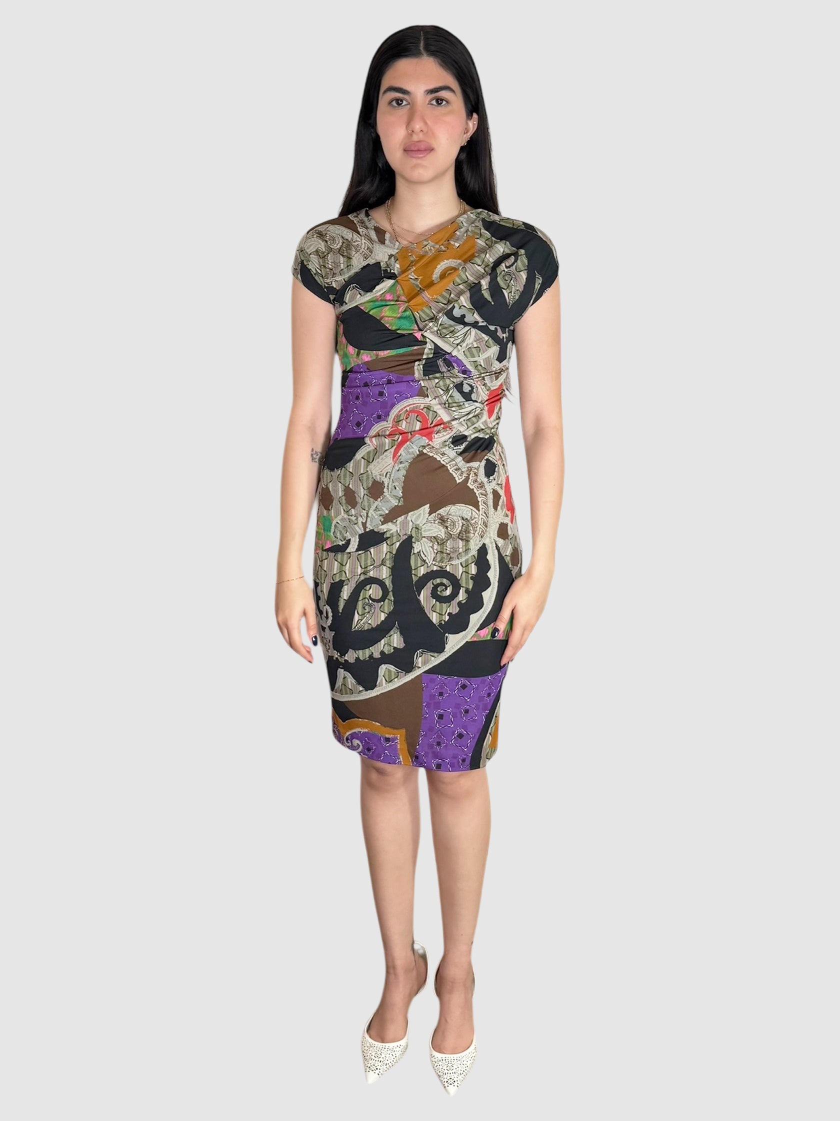 Printed Ruched Dress
