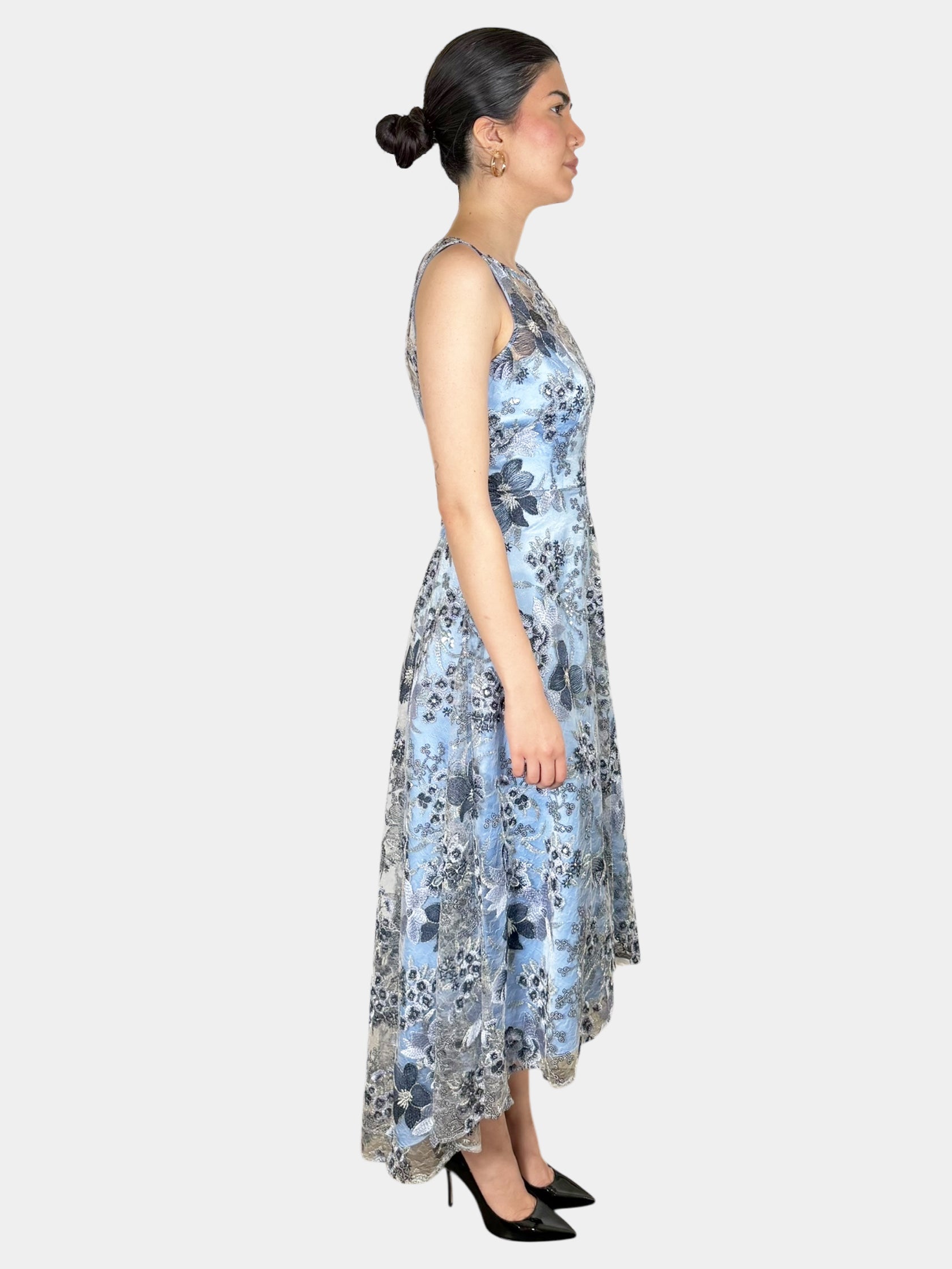 Floral Embroidered Midi Dress - Size 6