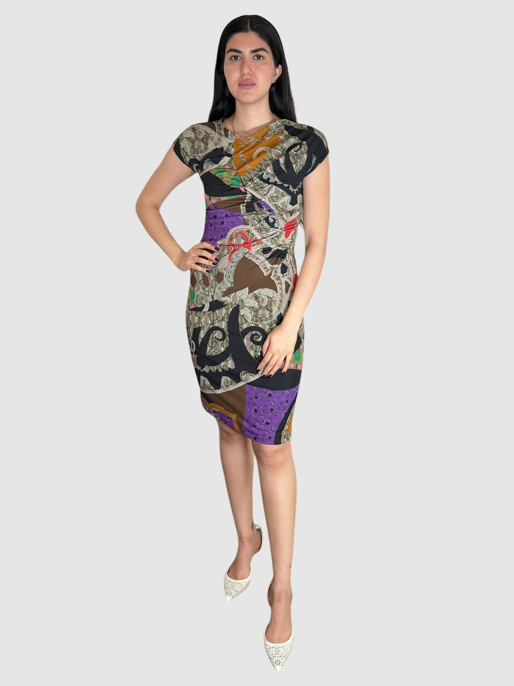 Printed Ruched Dress