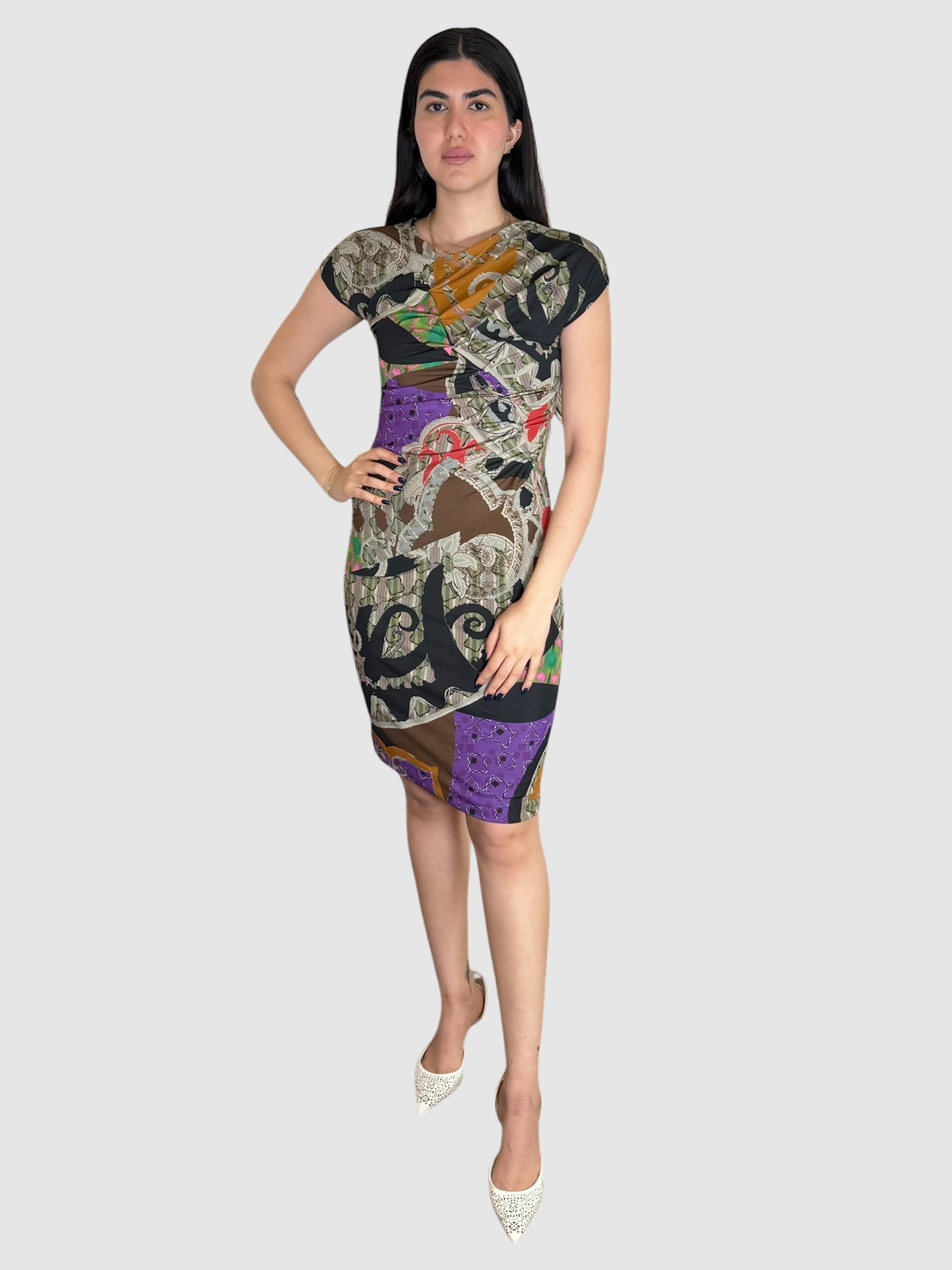 Printed Ruched Dress