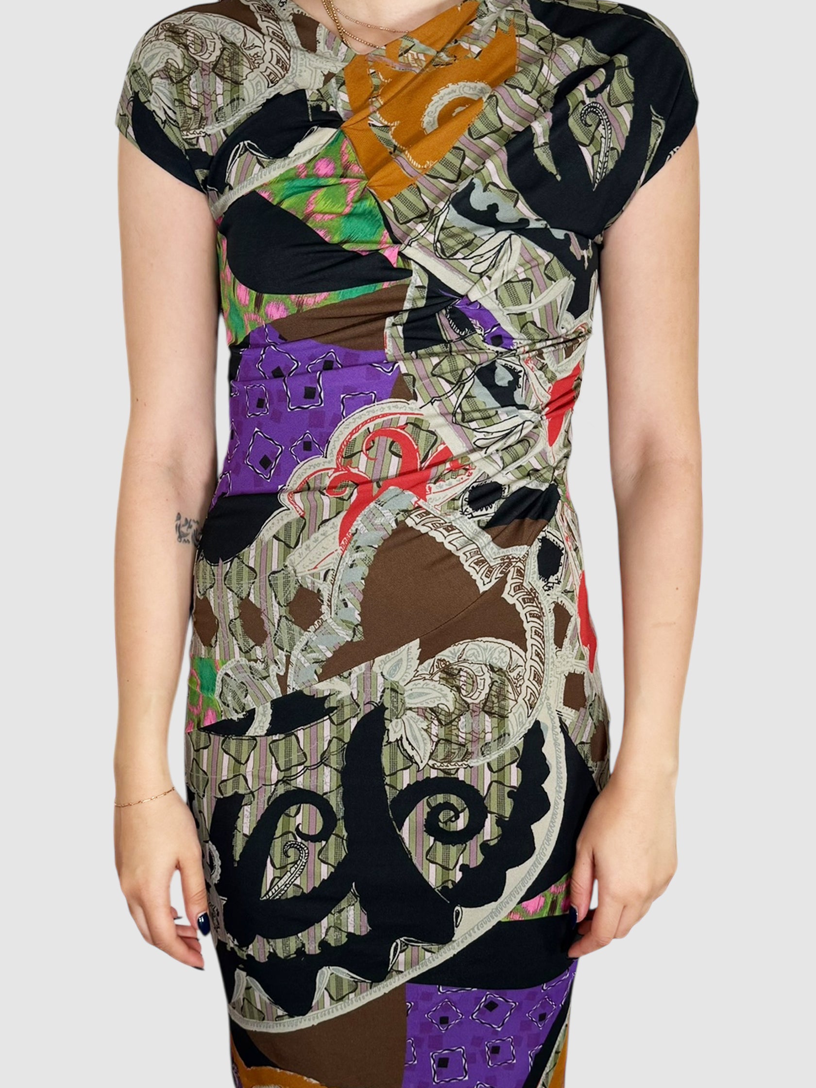 Printed Ruched Dress