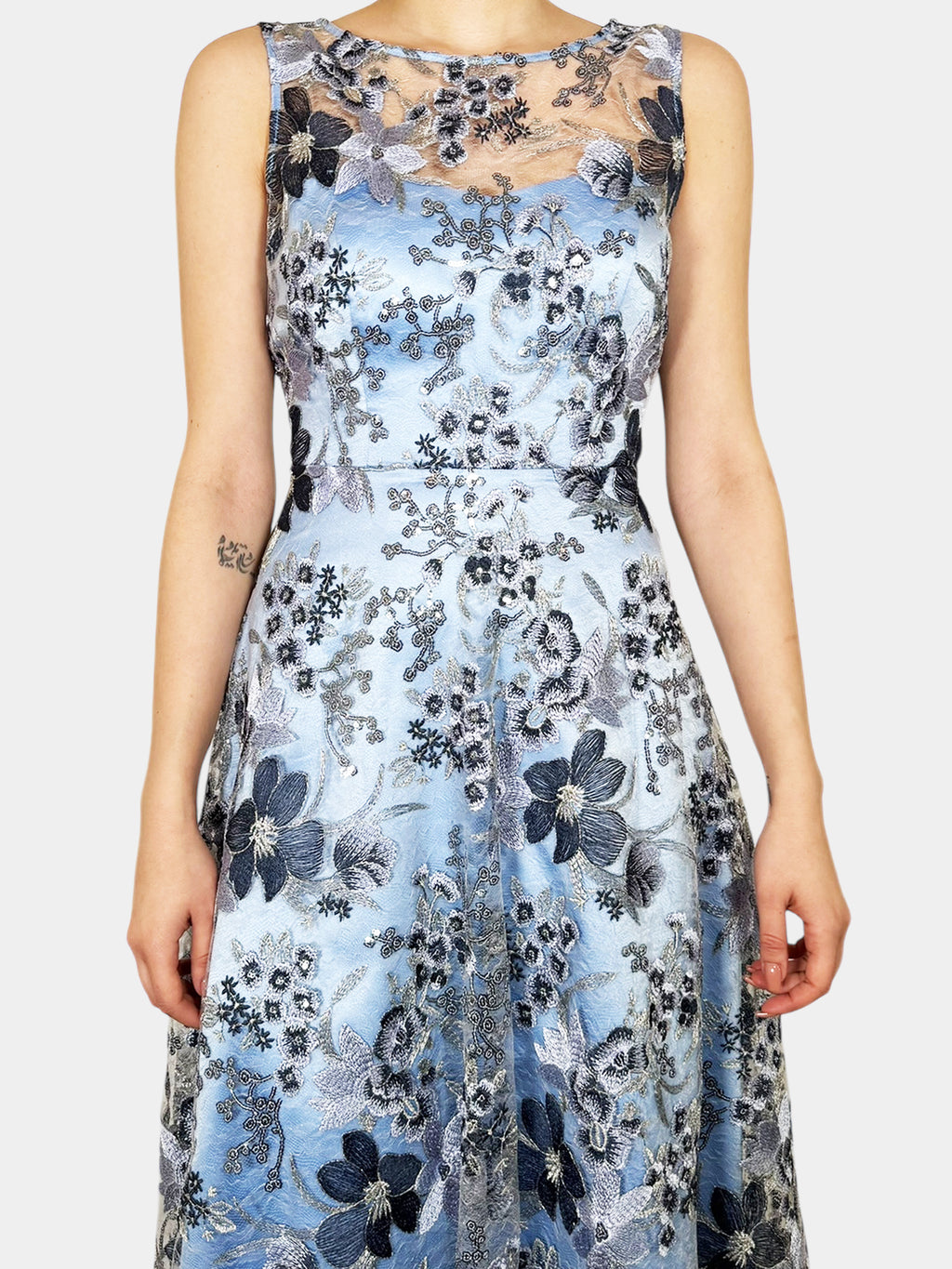 Floral Embroidered Midi Dress - Size 6