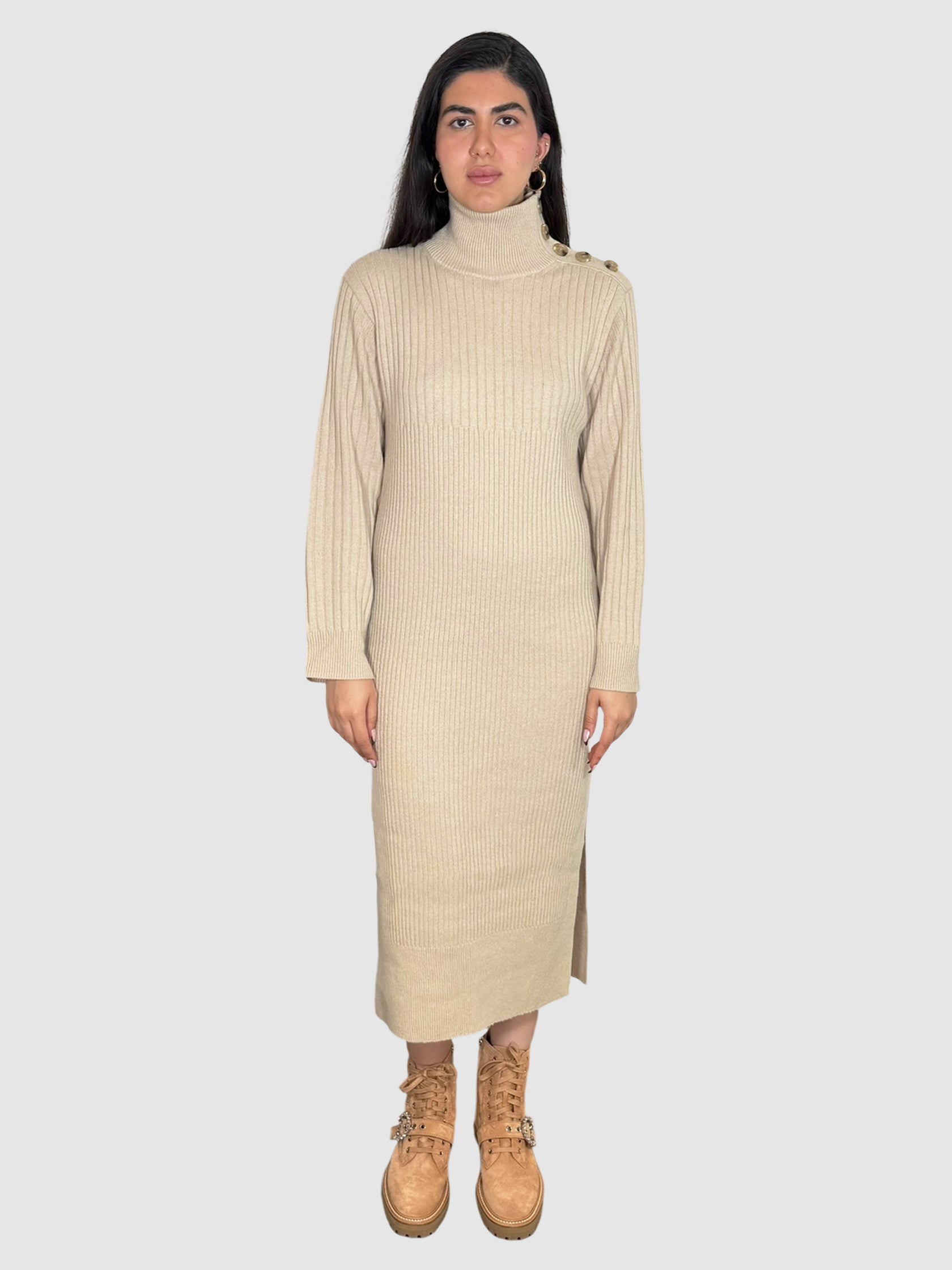 Turtleneck Midi Dress