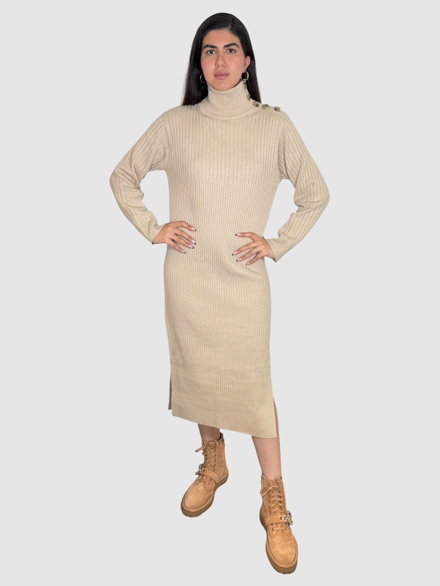 Turtleneck Midi Dress