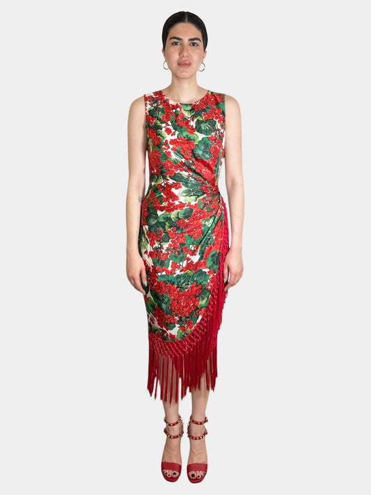 Floral Fringe Dress