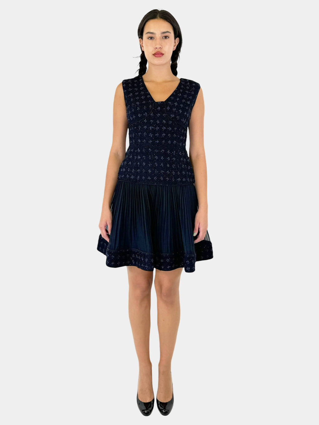 Tartan Pleated Fit Flare Dress