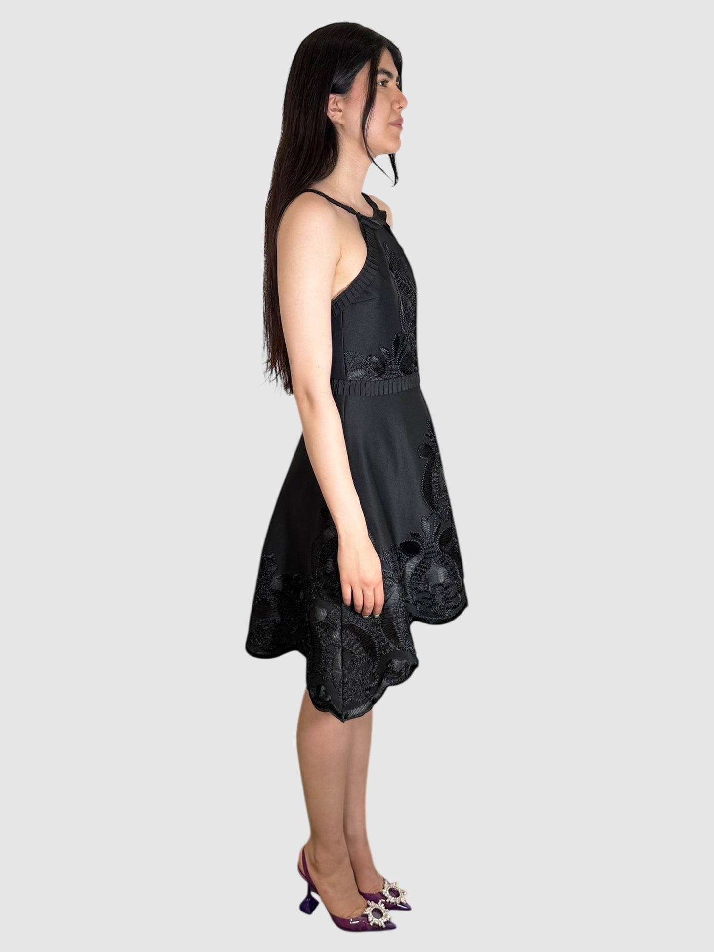 Embroidered Backless Dress