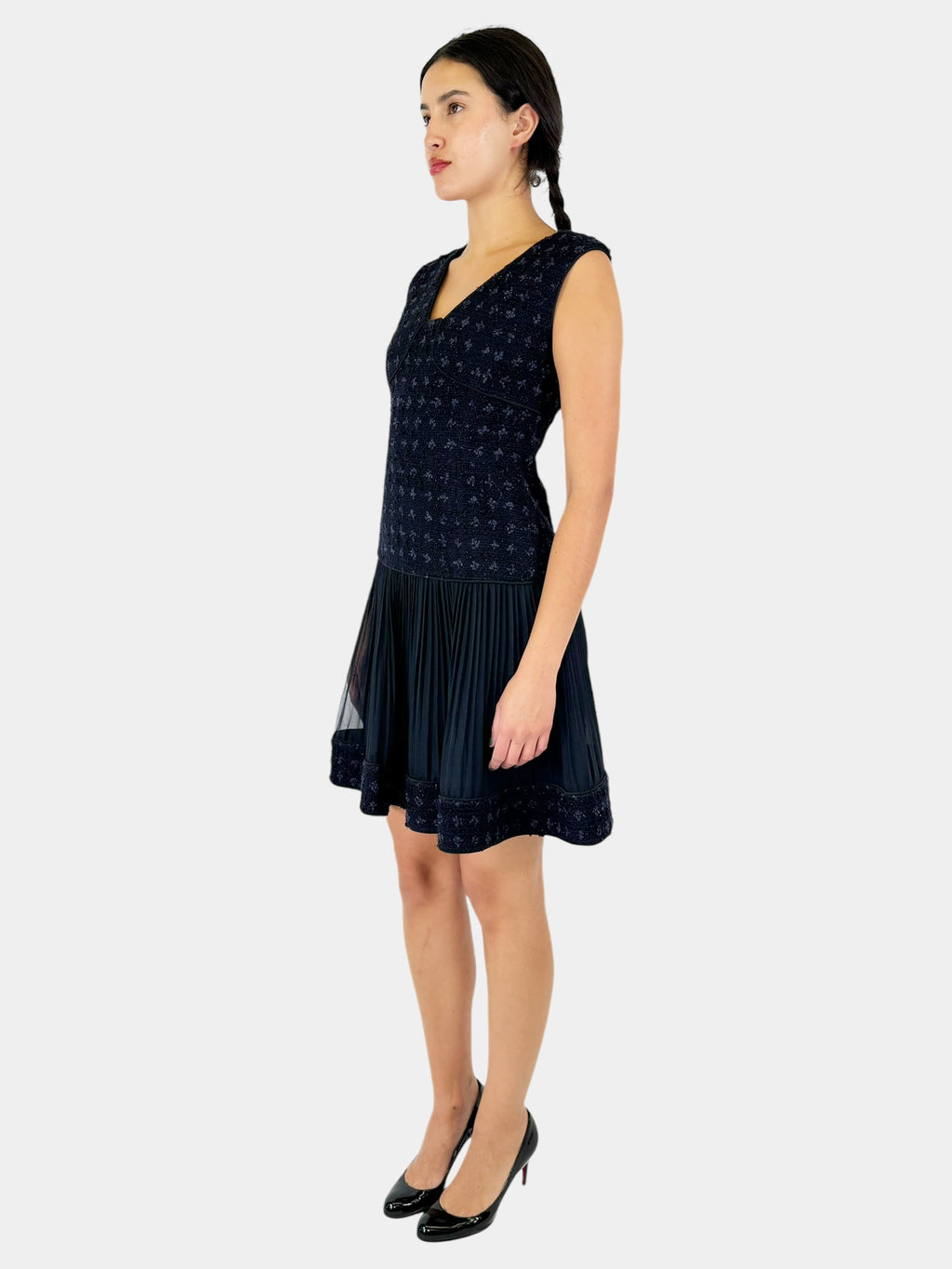 Tartan Pleated Fit Flare Dress