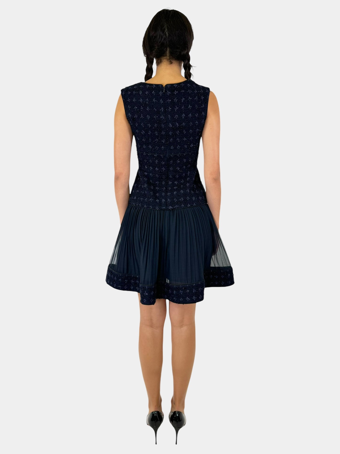 Tartan Pleated Fit Flare Dress - Size 4