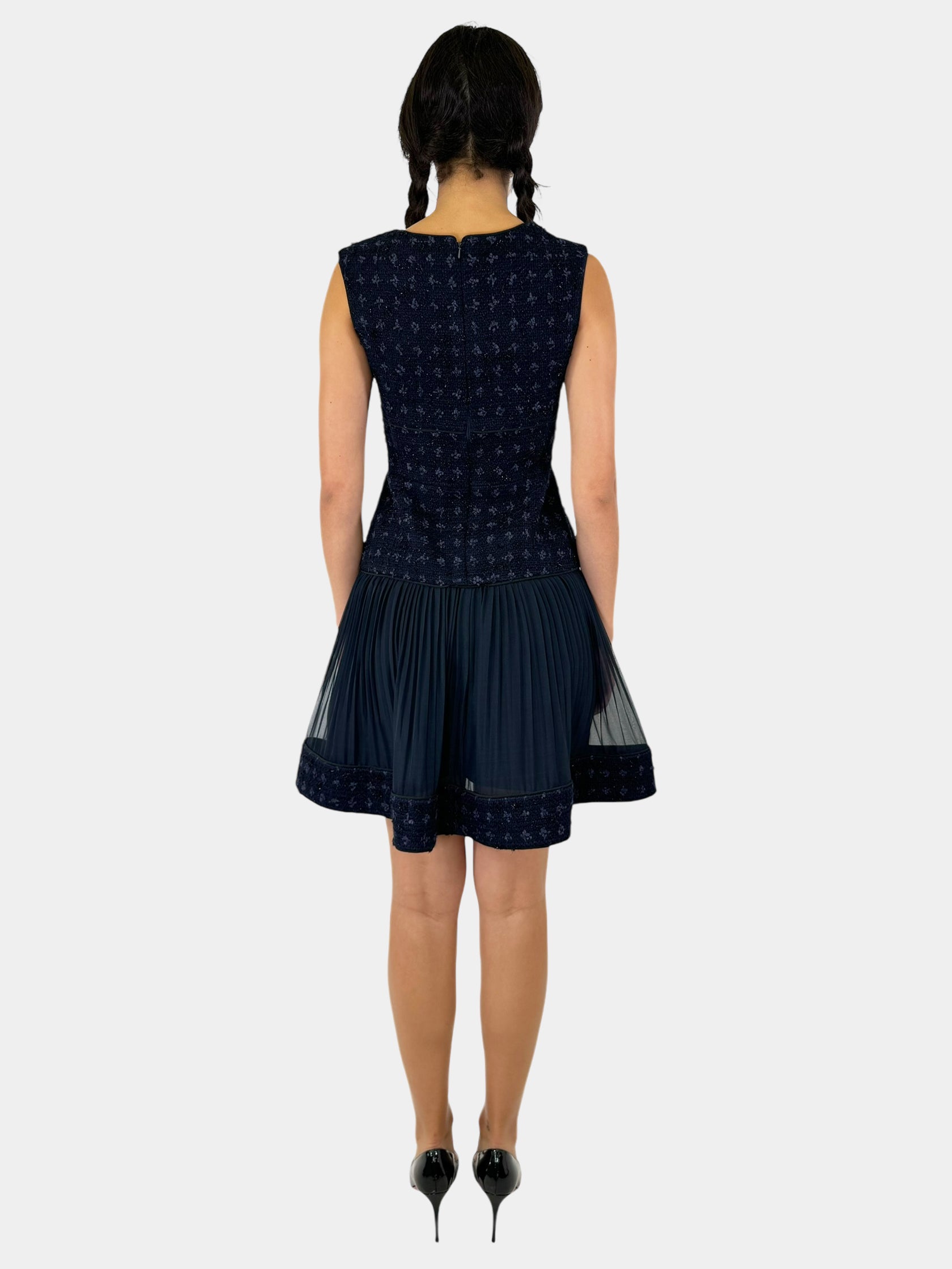 Tartan Pleated Fit Flare Dress