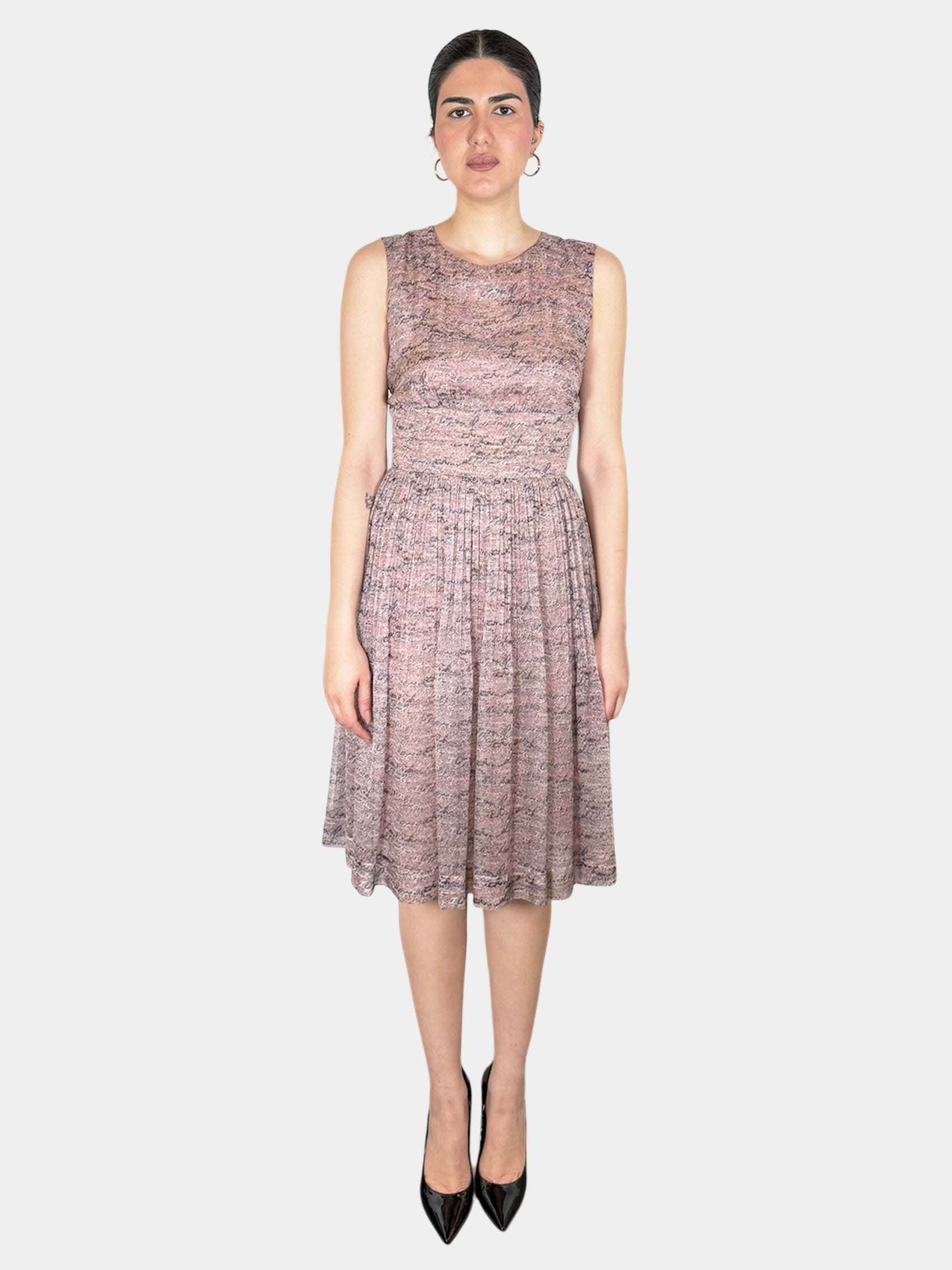 Patterned Pleated Dress