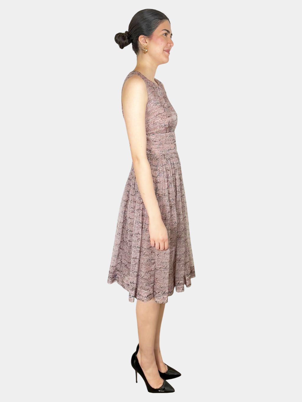 Patterned Pleated Dress