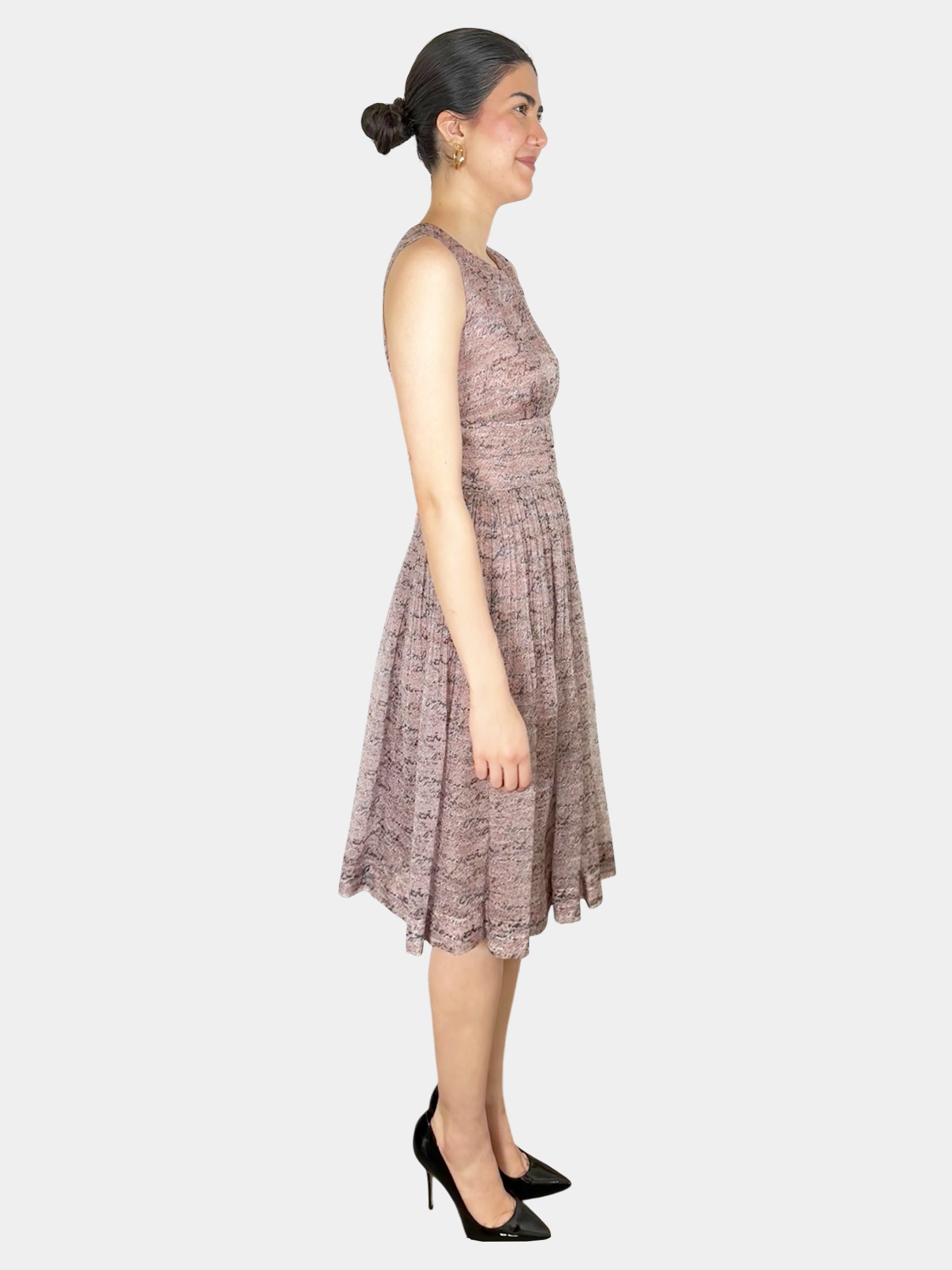 Patterned Pleated Dress