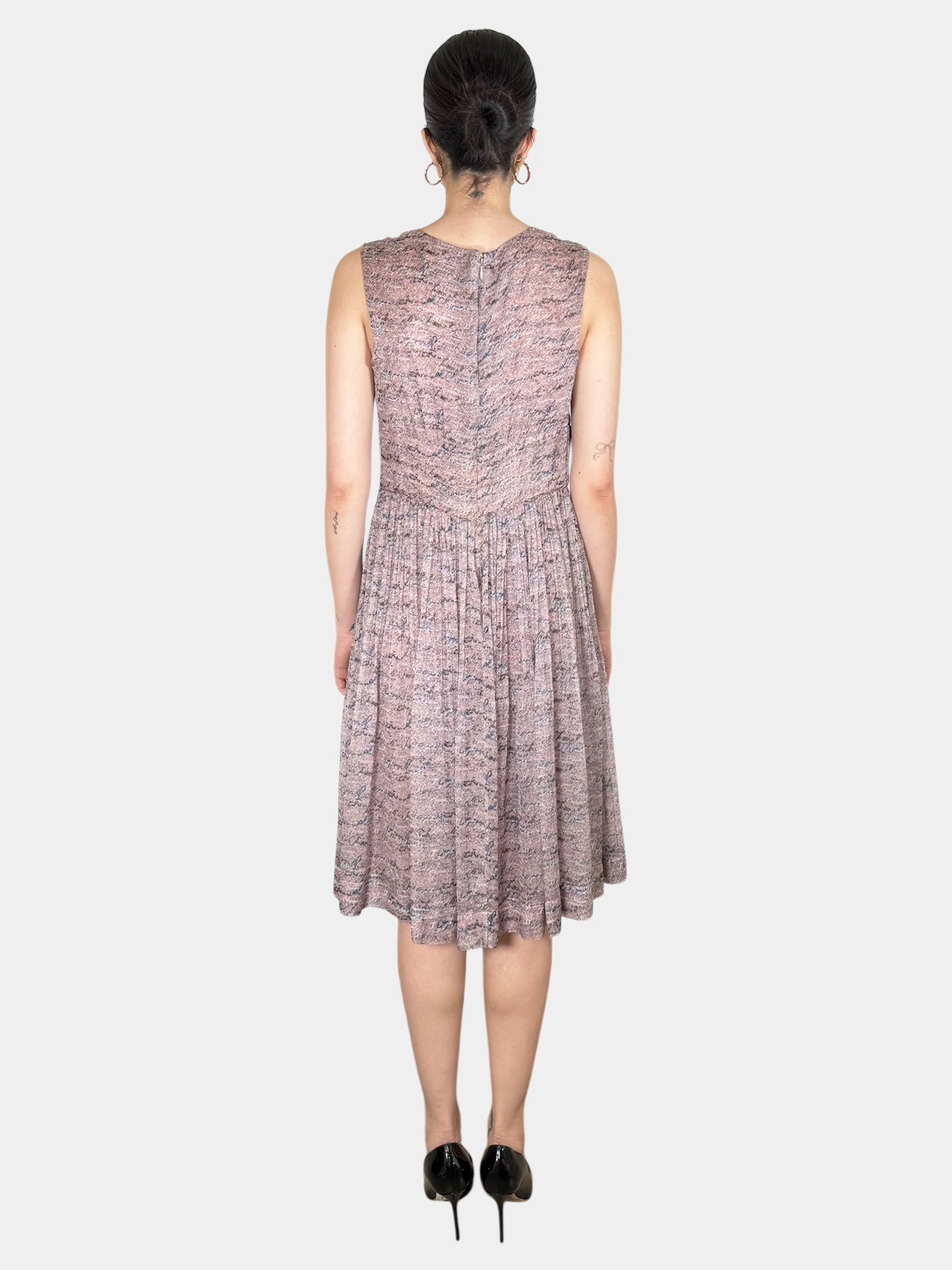 Patterned Pleated Dress