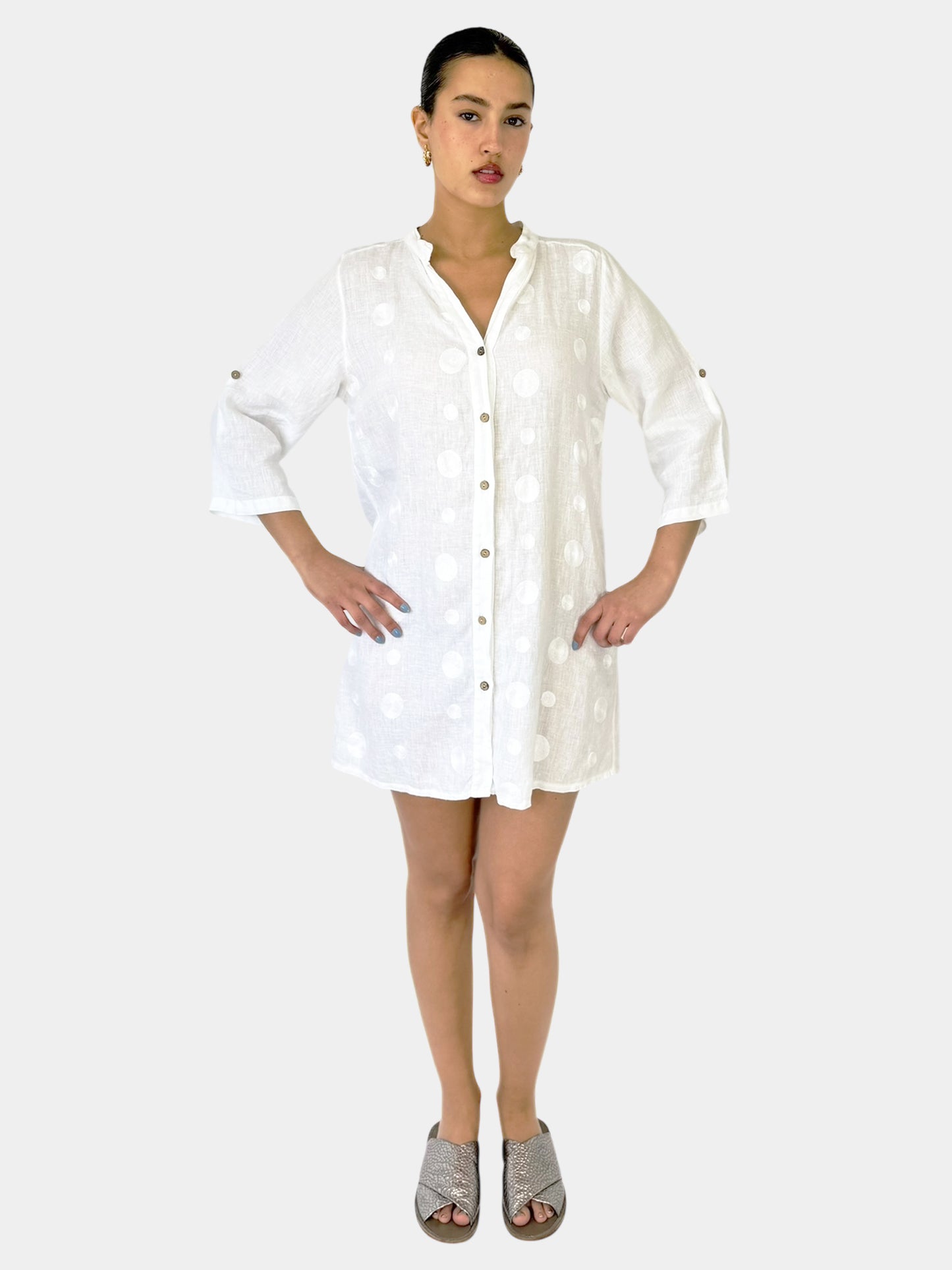 Linen Button-Up Dress