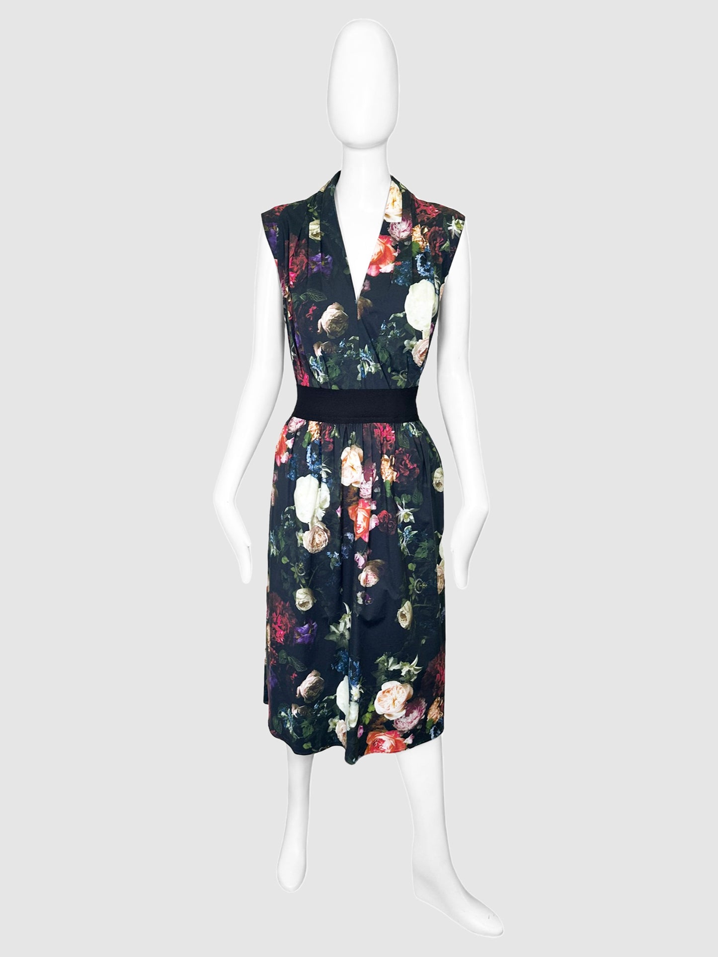 Floral V-Neck Dress - Size 12