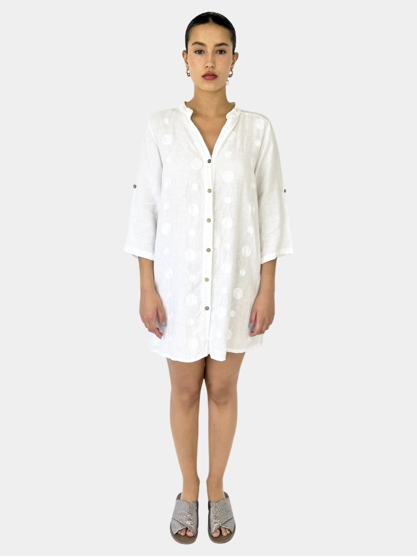 Linen Button-Up Dress