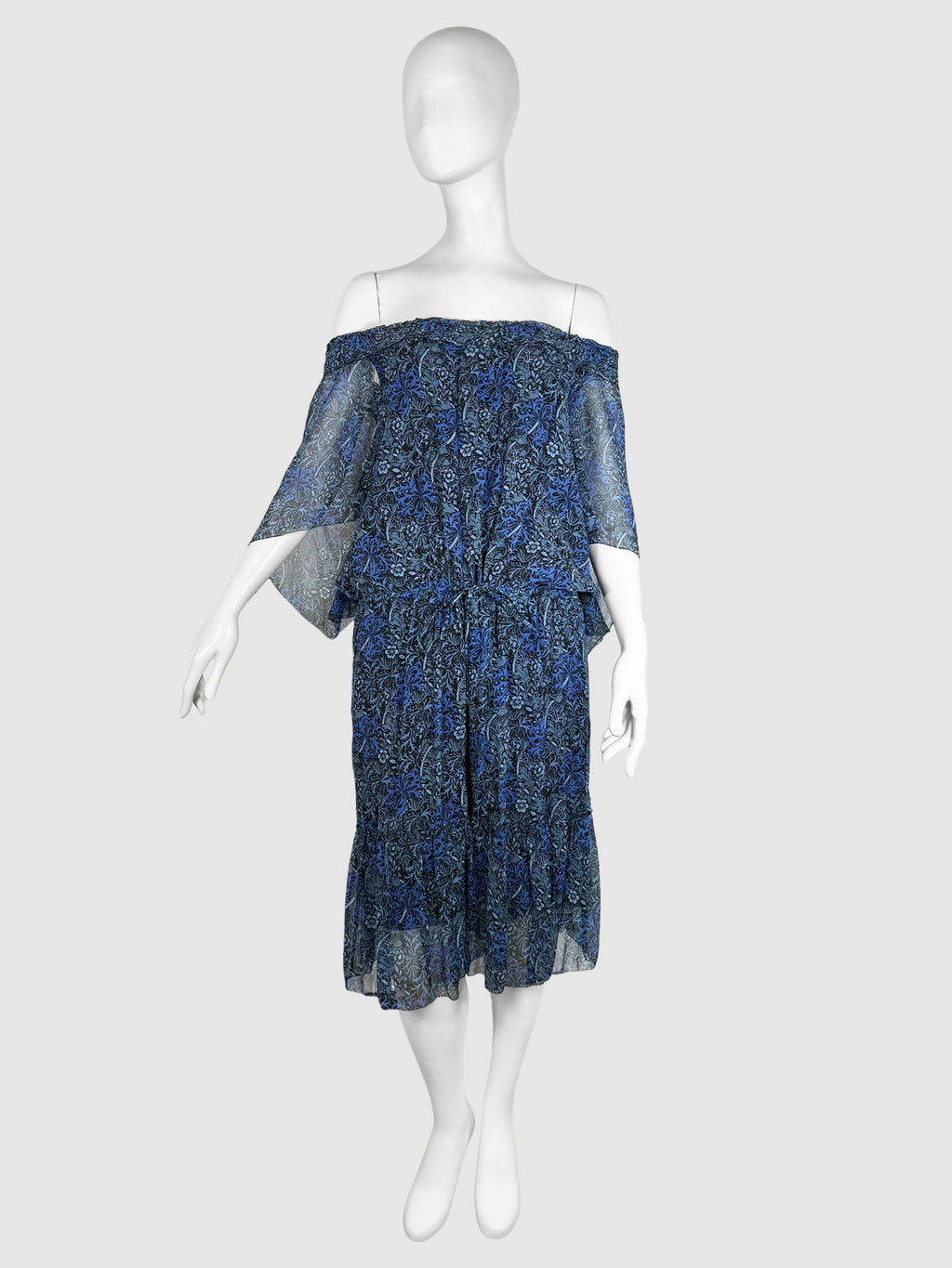 Floral Print Knee-Length Dress - Size L