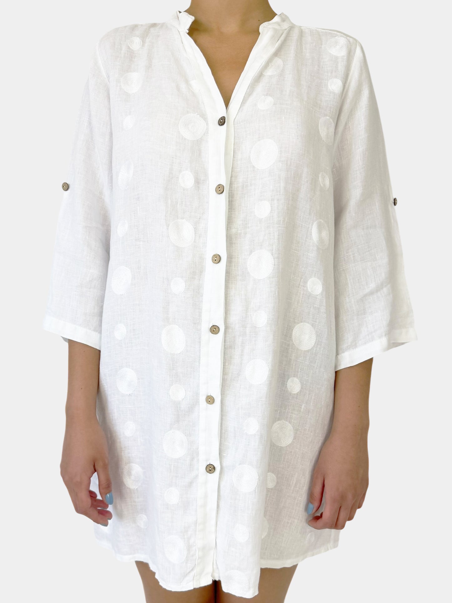 Linen Button-Up Dress