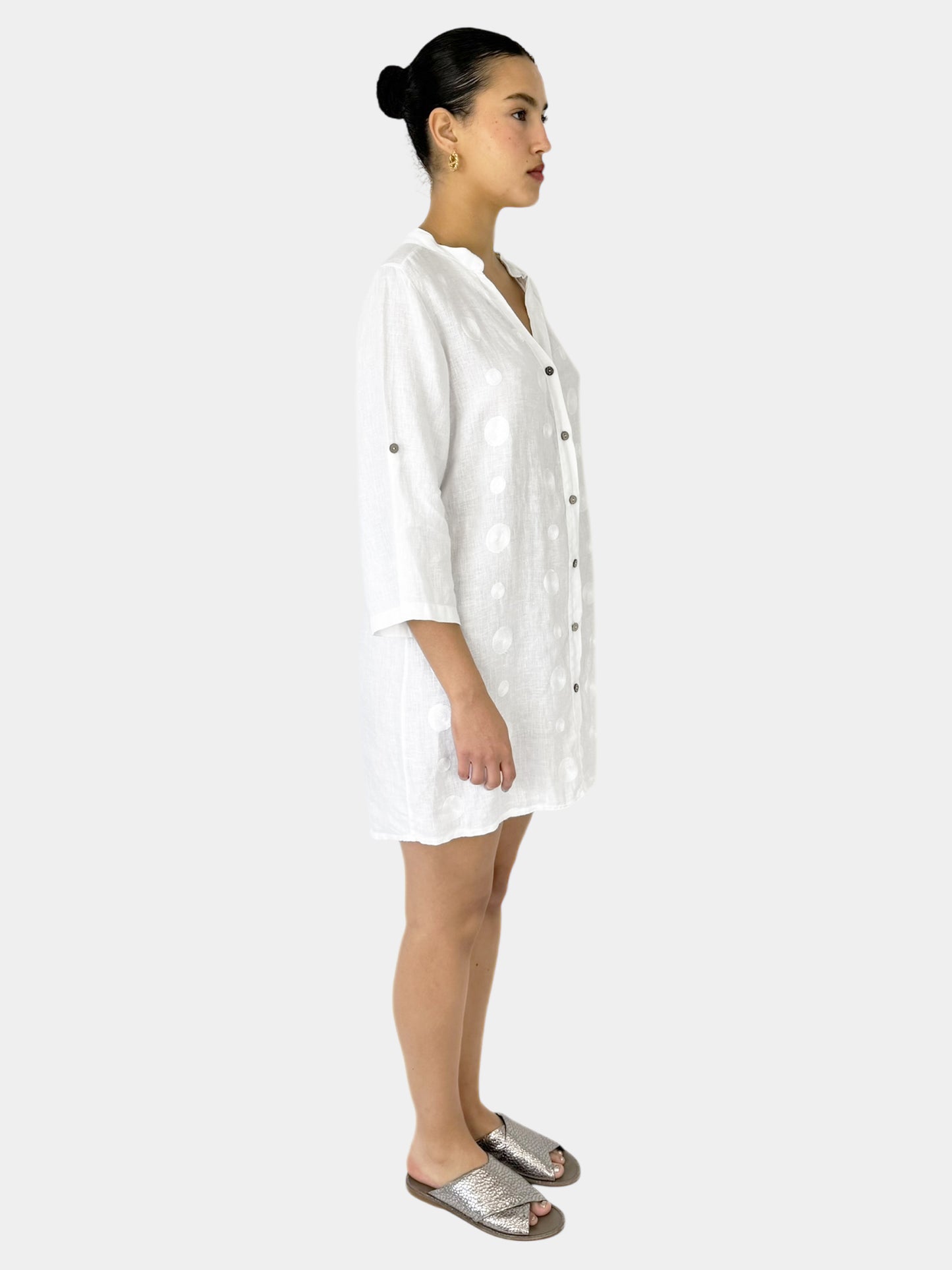 Linen Button-Up Dress