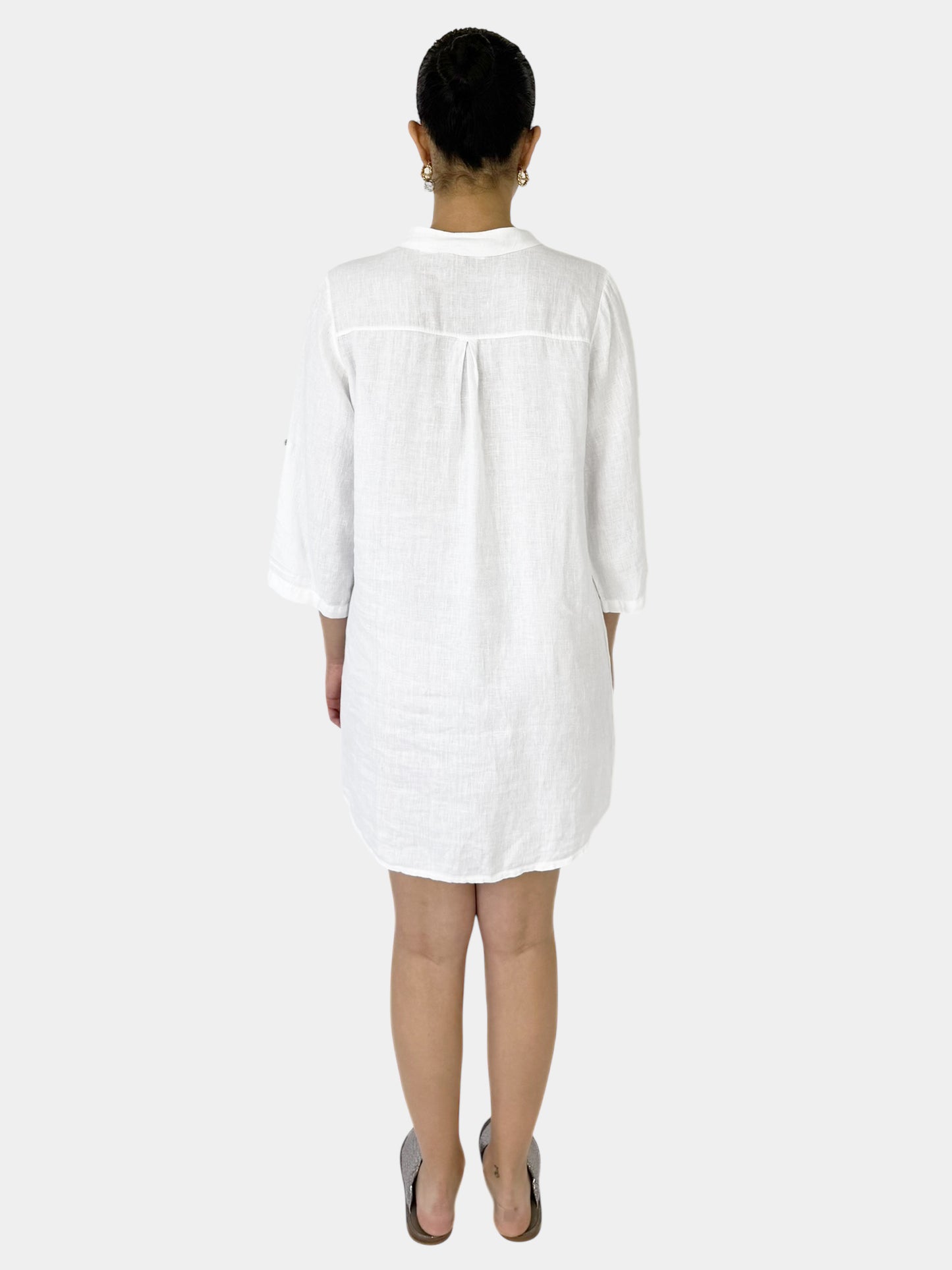 Linen Button-Up Dress