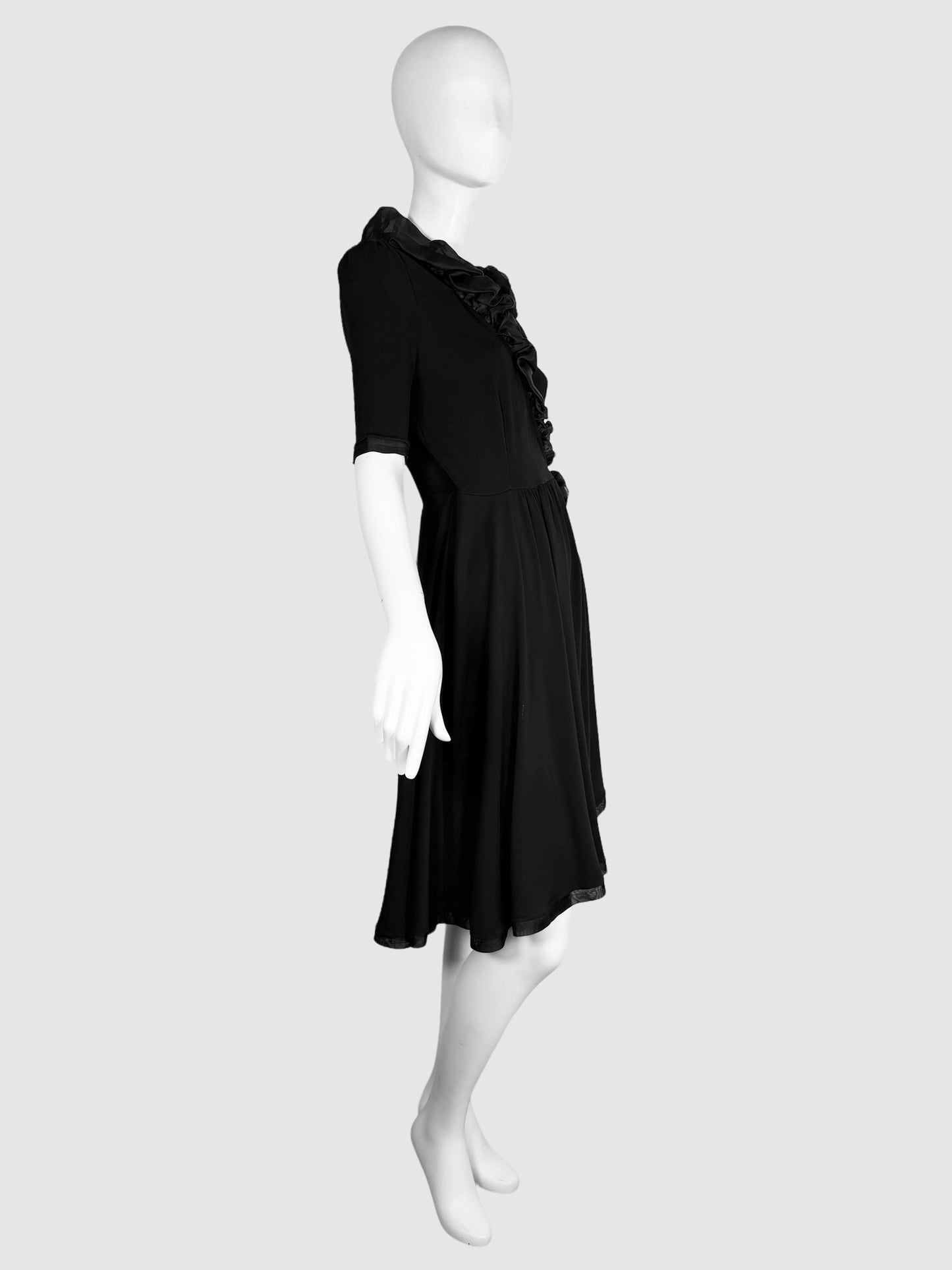 Ruffle Trim Wrap Dress - Size S