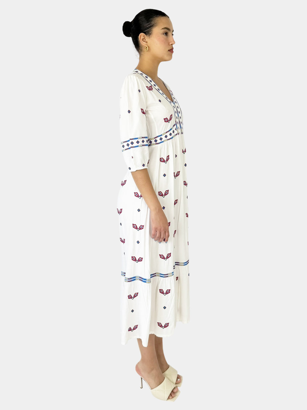 Embroidered Midi Dress